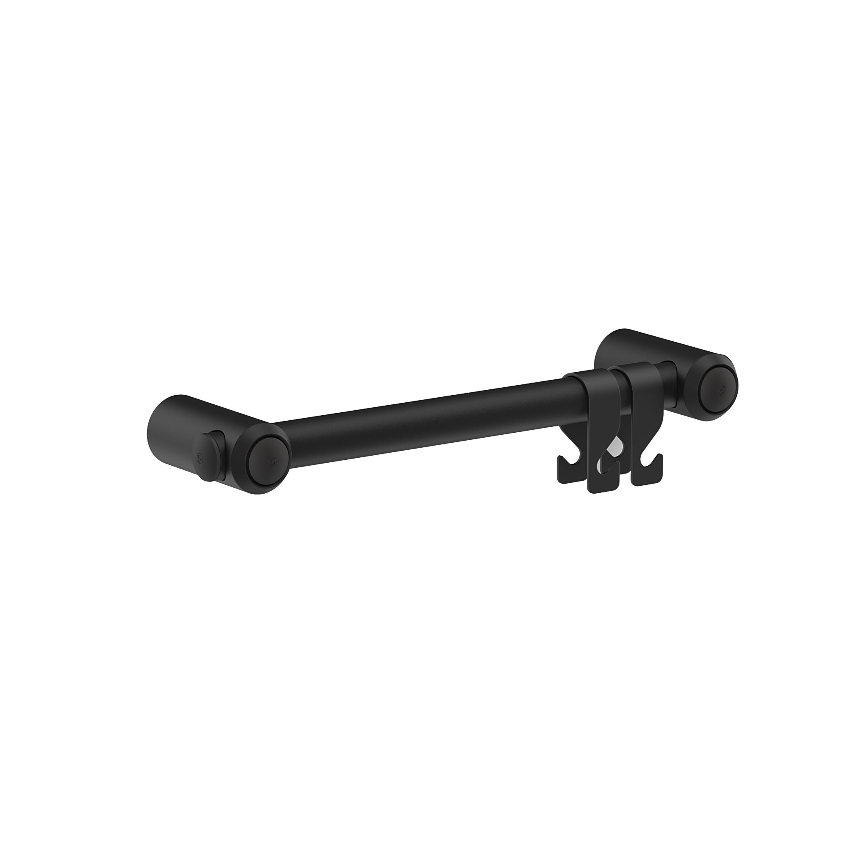 Asidero de baño gocare 41.2x4.5x cm negro y set de colgadores
