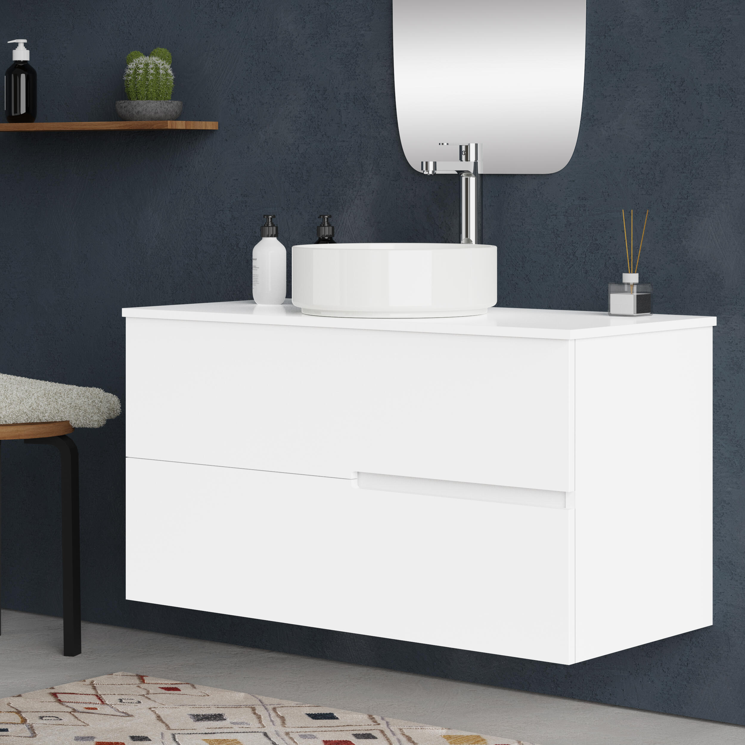 Mueble de baño con lavabo alda blanco 100x45 cm