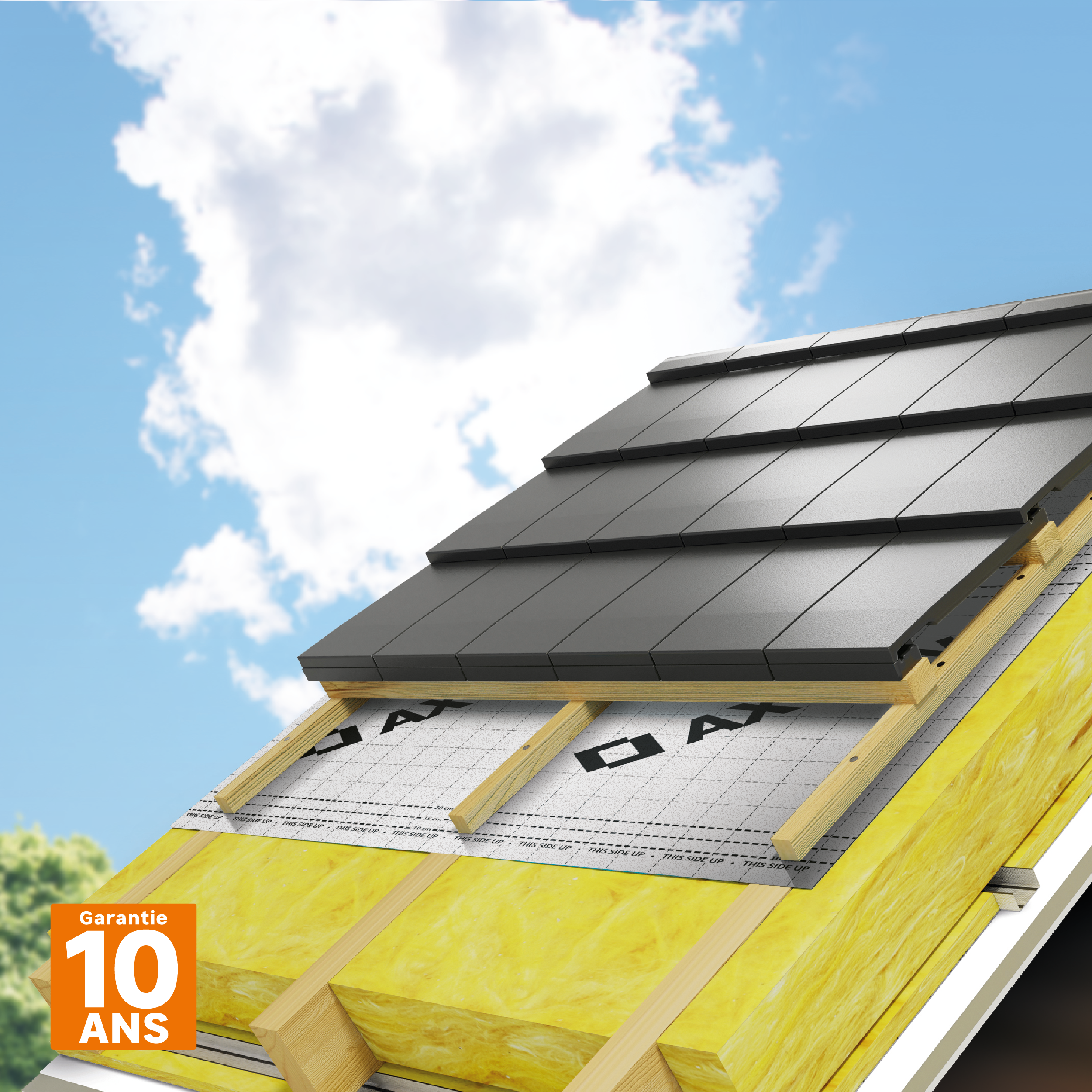 Ecran sous toiture gris métallisé 1,5 x 50 m, AXTON - 2