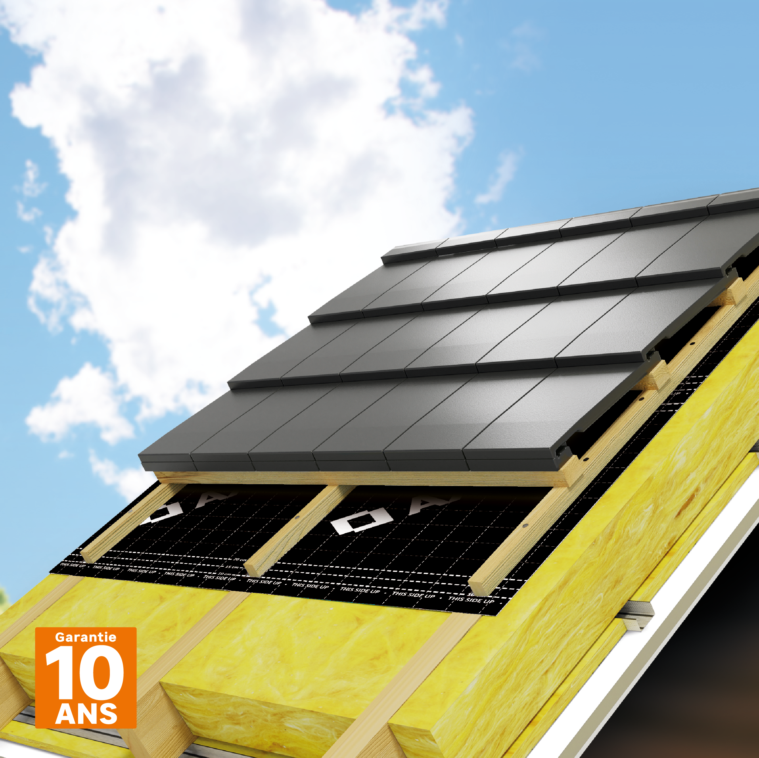 Ecran sous toiture noir 1 x 30 m, AXTON - 2