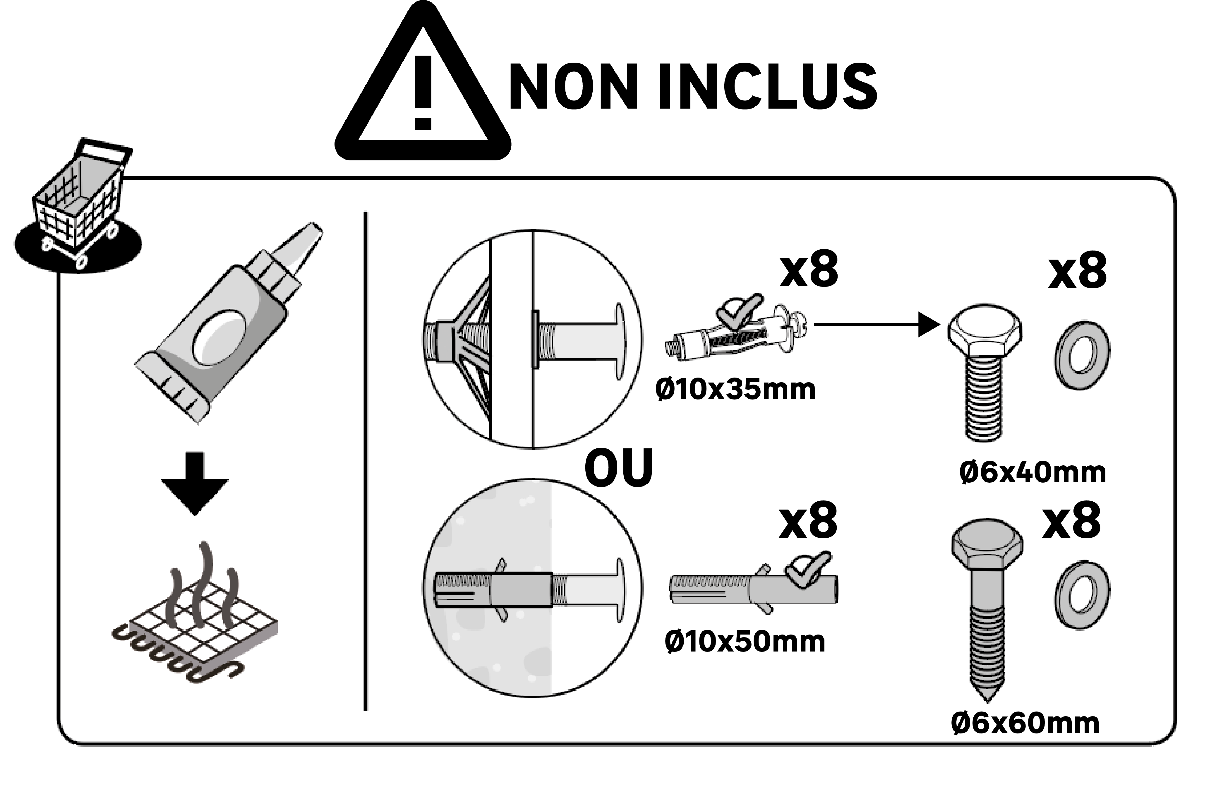 Rail coulissant Factory noir sablé, pour porte largeur 93 cm max, ARTENS - 5