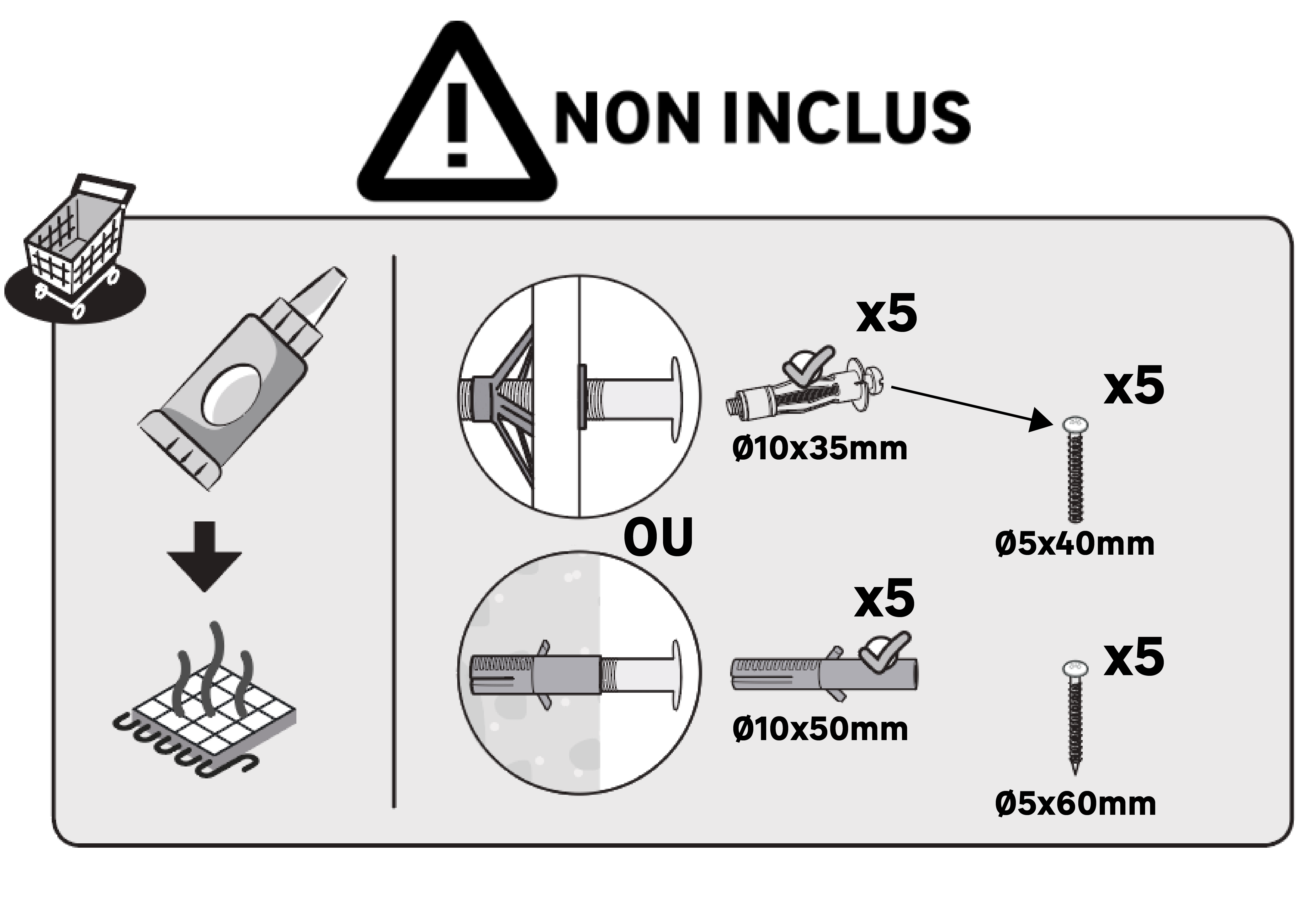 Rail coulissant et habillage Yumbo 2 noir, pour porte 73/83/93 cm, ARTENS - 5