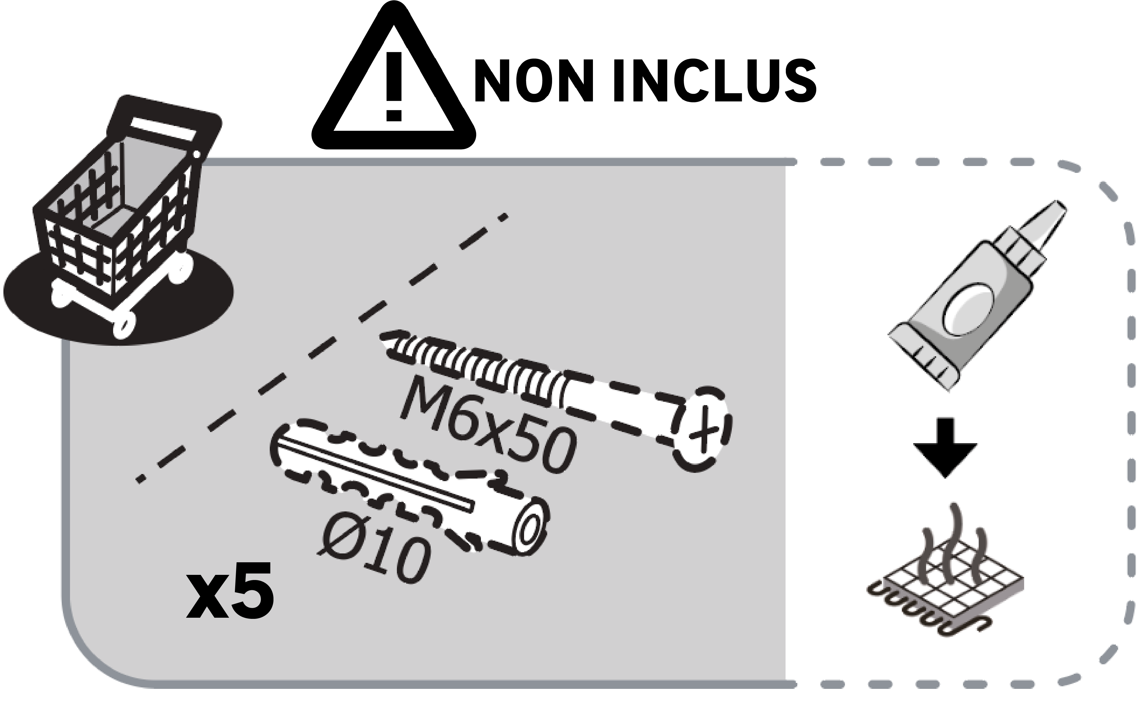 Rail coulissant Yali, pour porte de largeur 93 cm maximum, ARTENS - 5