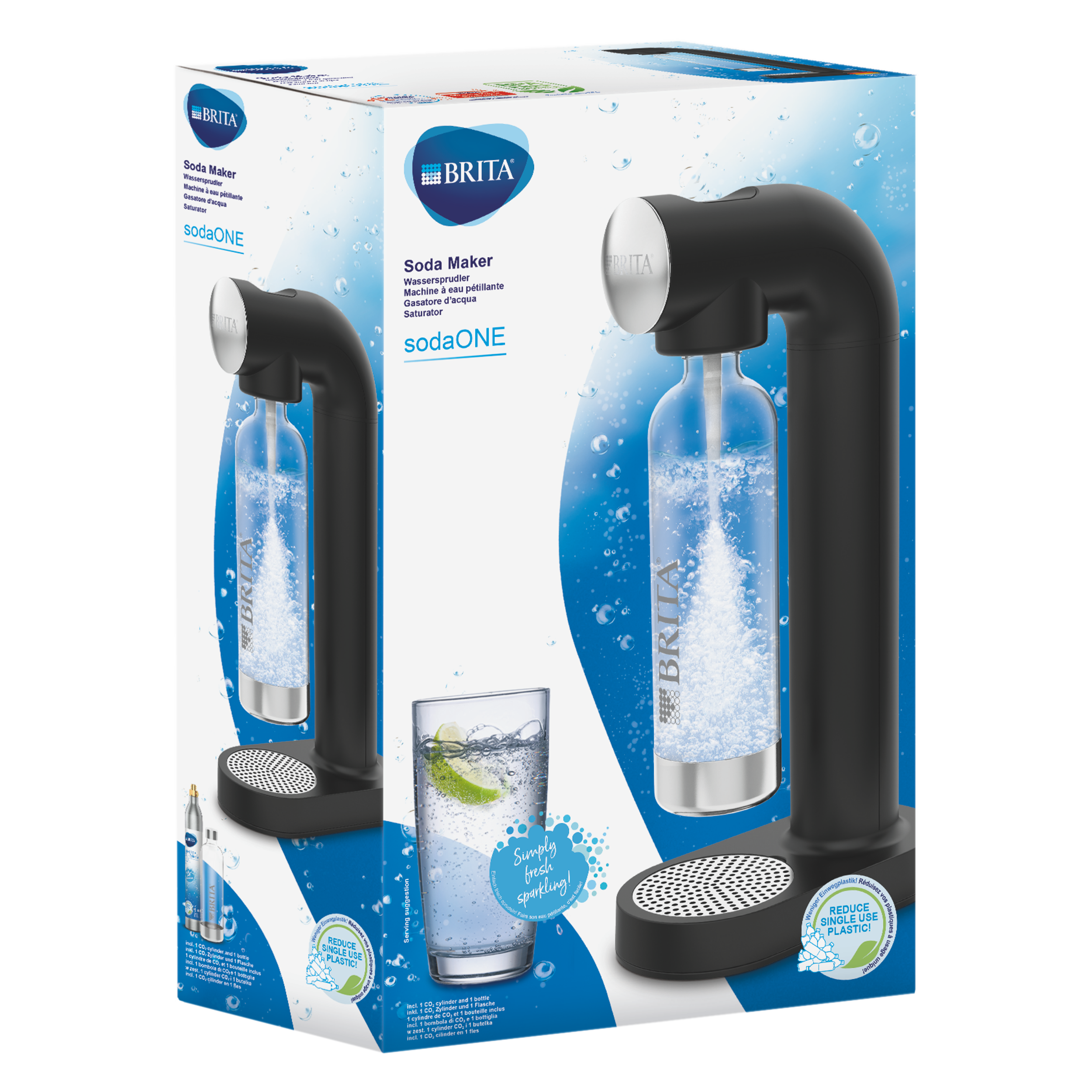 Saturator do gazowania wody SodaOne Brita czarny - 4