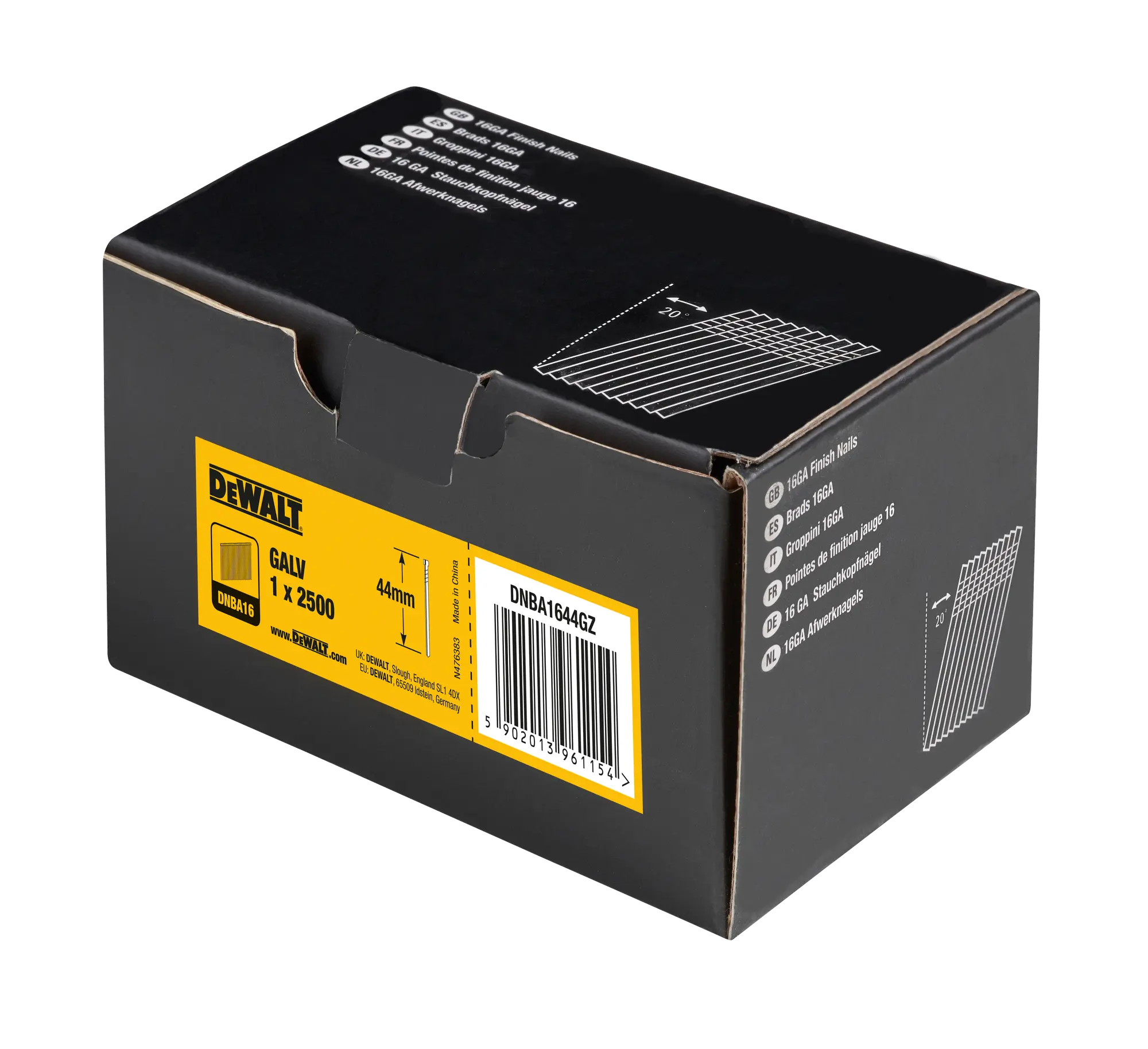 Gwoździe 44 mm galwanizowane do gwoździarki 16GA DNBA1650GZ Dewalt