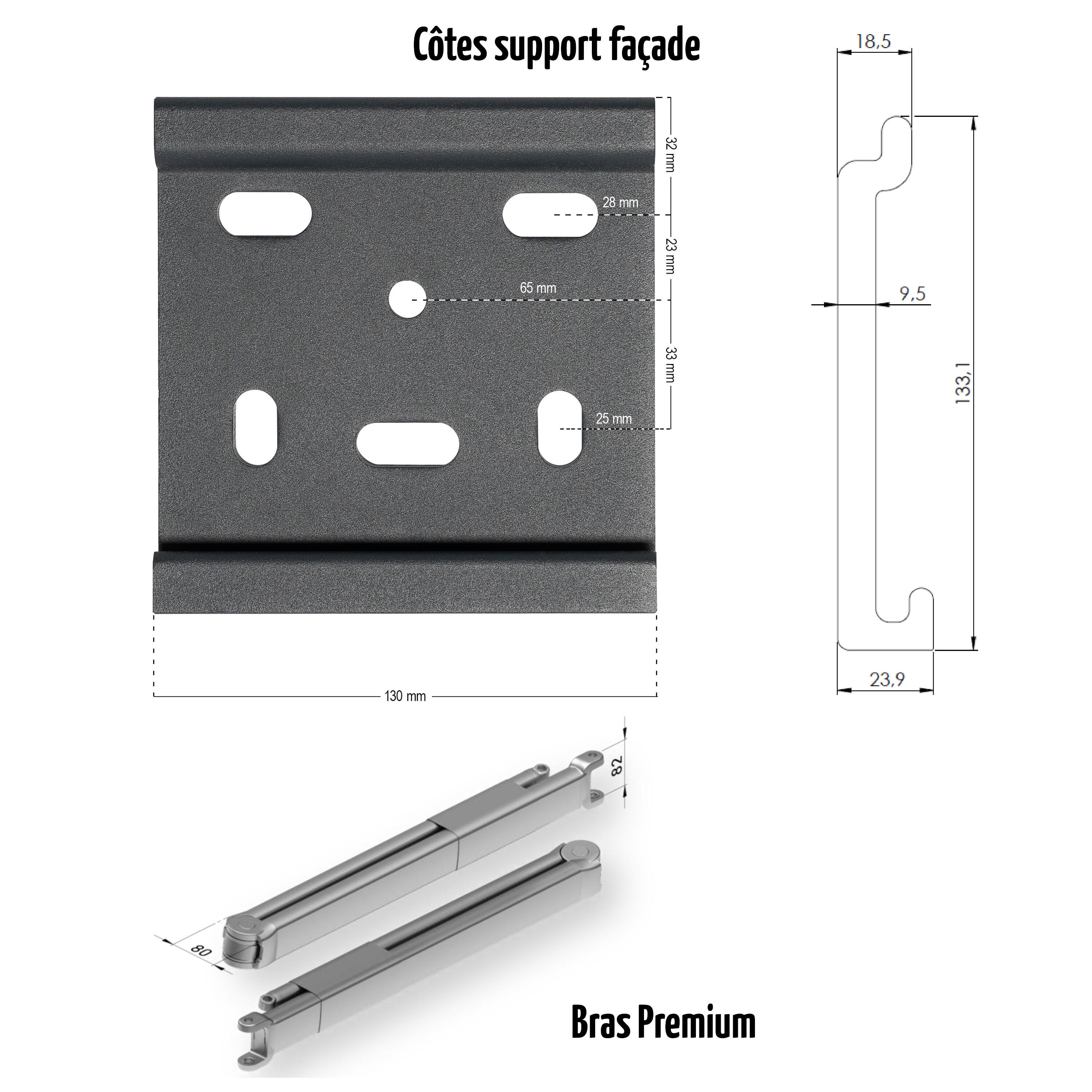 Store banne motorisé 4 x 3.5 m Aix2 XL gris, toile acrylique Premium ardoise - 6