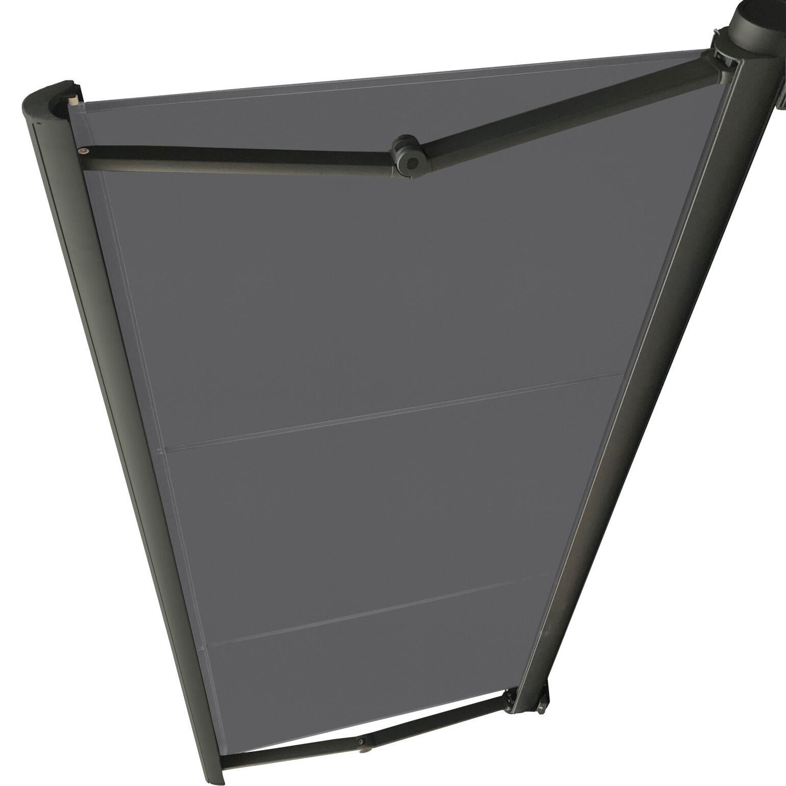 Store banne motorisé 4 x 3.5 m Aix2 XL gris, toile acrylique gris cendré - 5