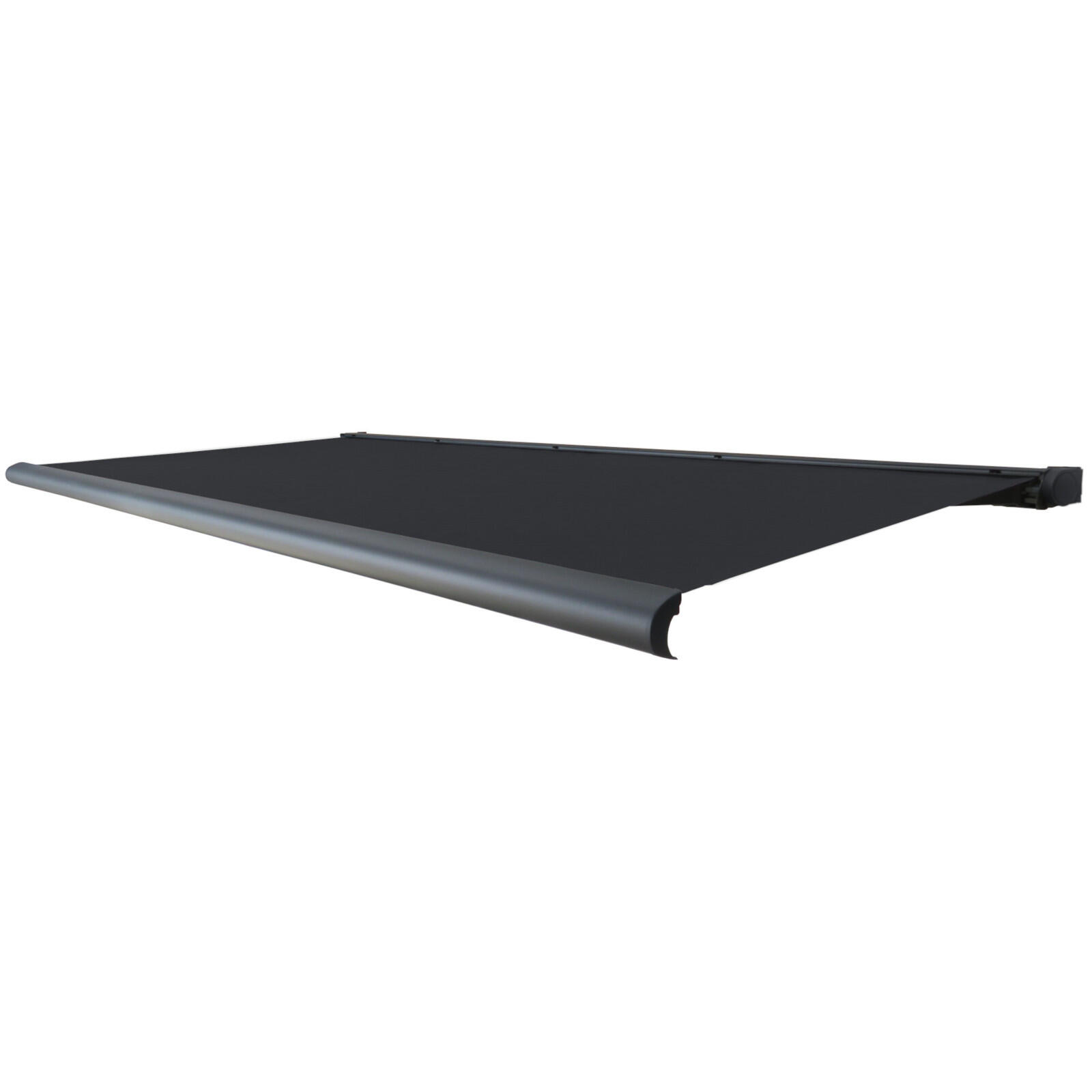 Store banne motorisé 5 x 3.5 m Aix2 XL gris LED, toile acrylique gris carbone - 4