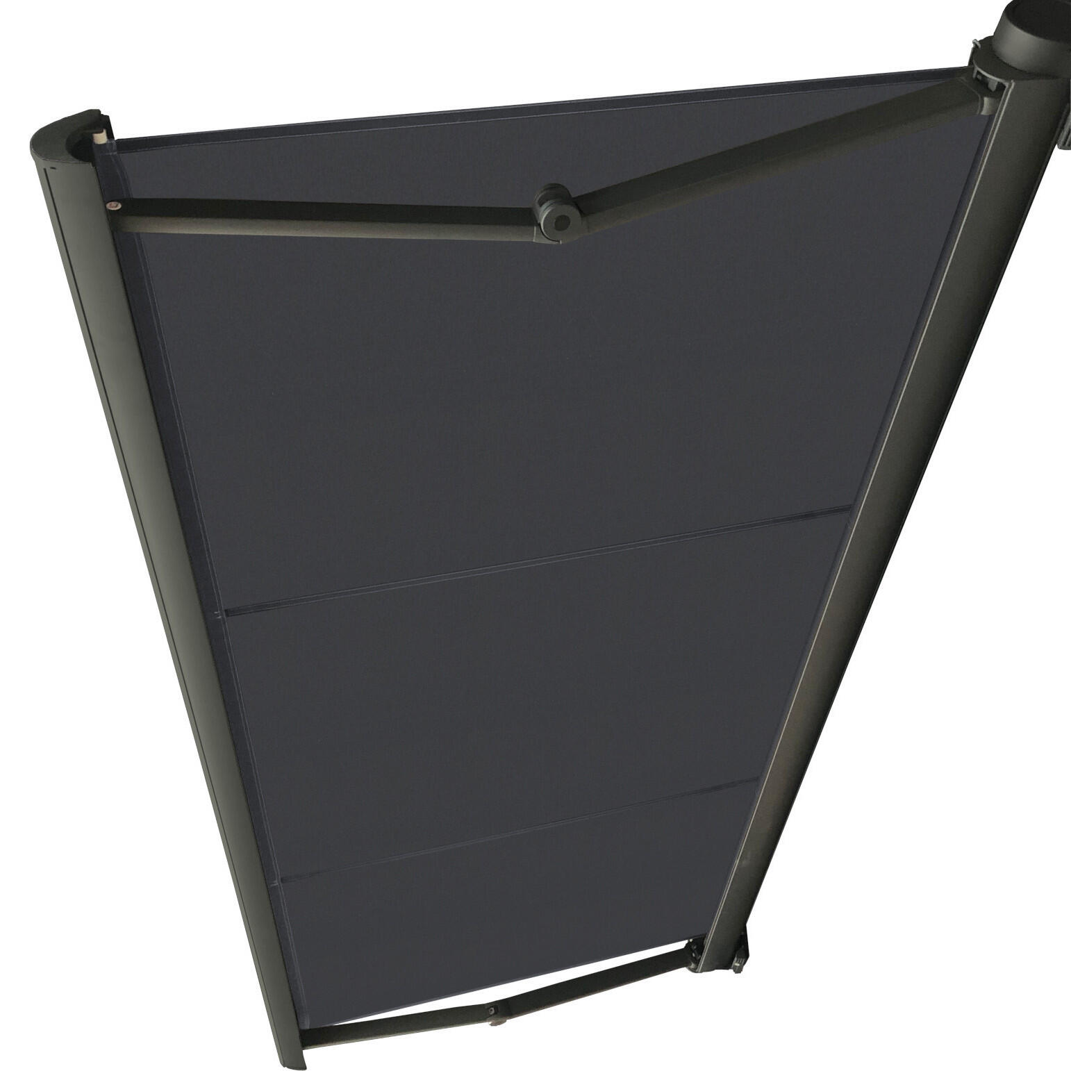 Store banne motorisé 5 x 3.5 m Aix2 XL gris LED, toile acrylique gris carbone - 6