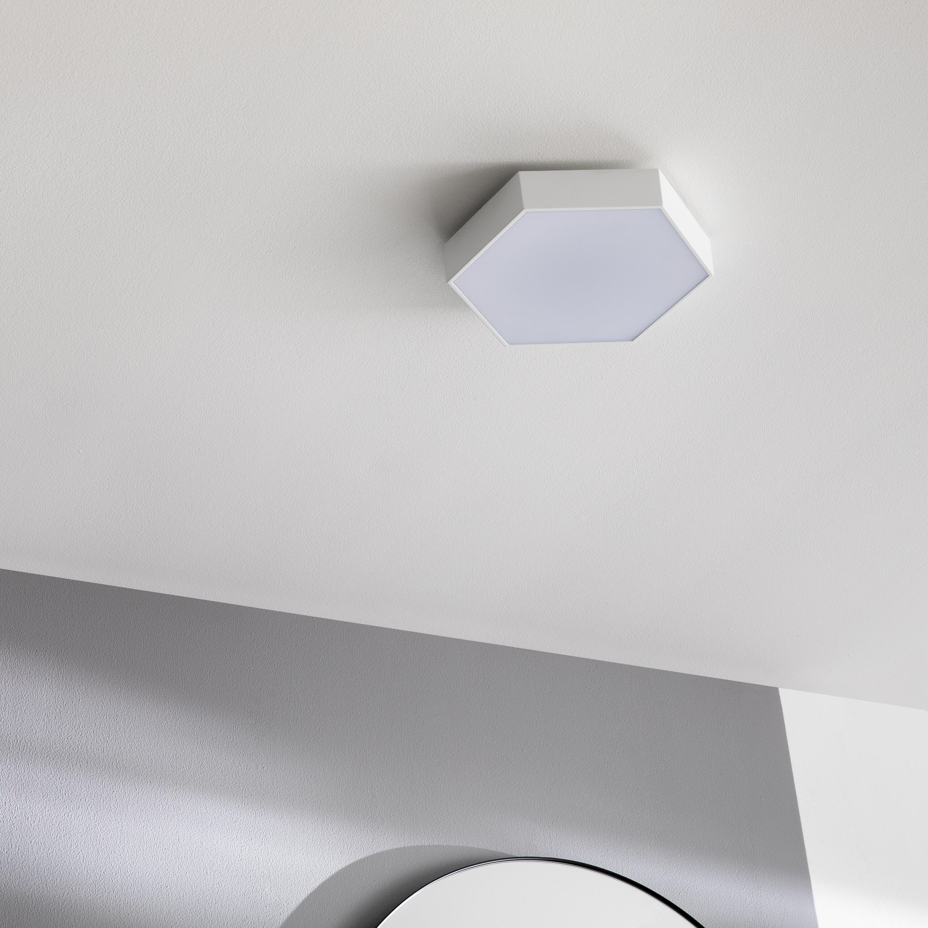 Plafonnier LED salle de bain Gunza, D.25 cm 1700 lm blanc neutre, blanc Inspire - 5