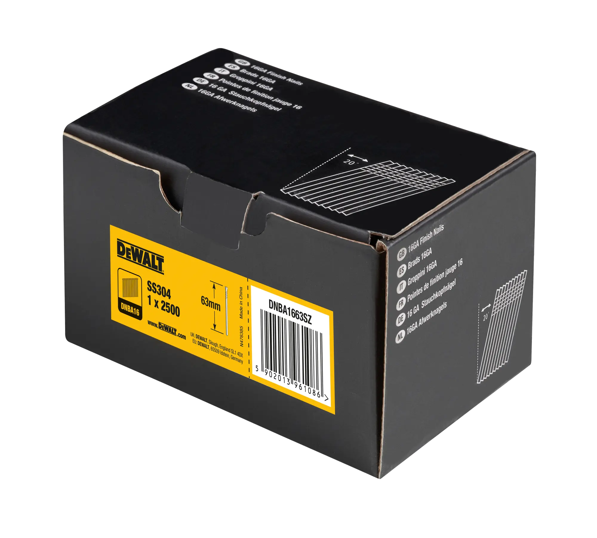 Gwoździe 63 mm nierdzewne do gwoździarki 16GA DNBA1650GZ Dewalt