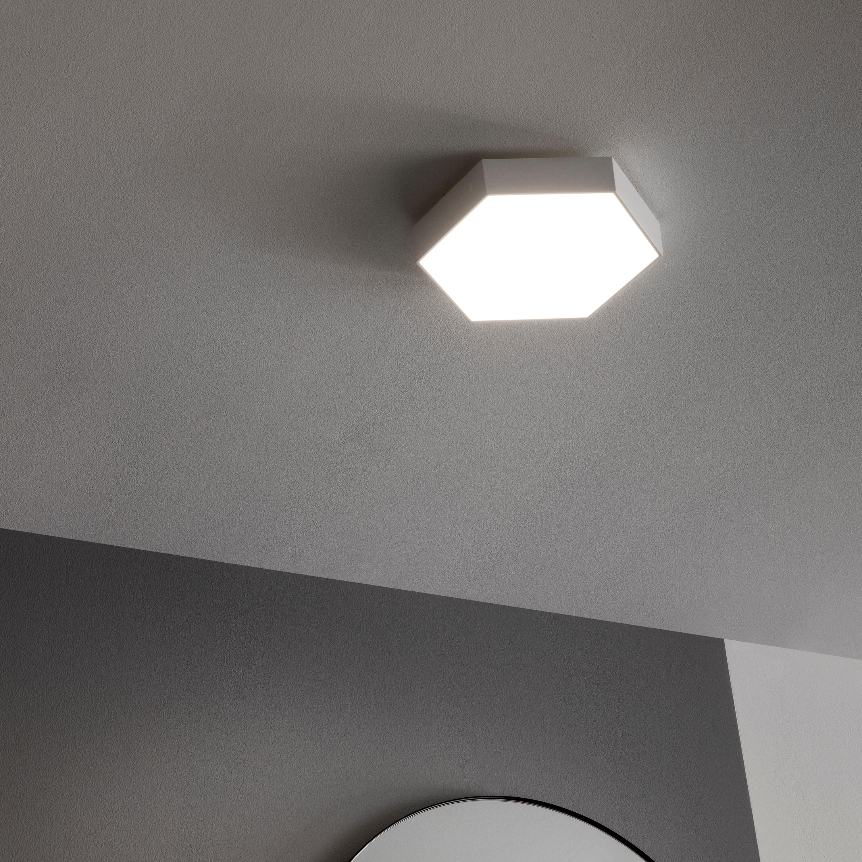 Candeeiro de teto LED 1700 lm 25 cm IP44 branco Inspire Gunza - 2