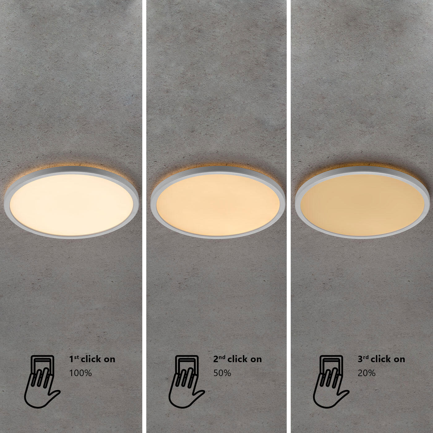 Panneau LED Oja, D.60 cm, intensité variable blanc chaud, NORDLUX, blanc - 2