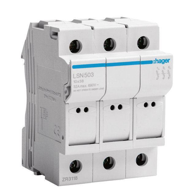 CORTA-CIRCUITOS 3P 32 400V L38 3 MÓDULOS HAGER