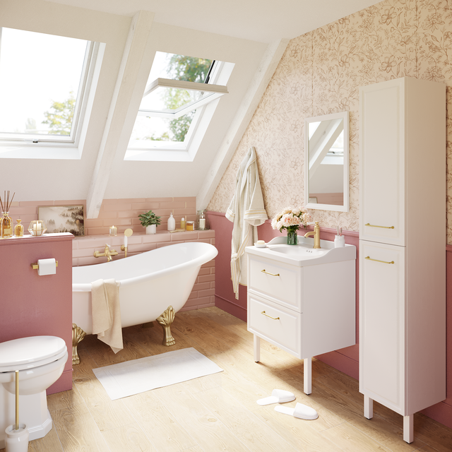 Colonna per mobile bagno Charm SENSEA 2 ante P 35 x L 30 x H 187.5 cm Bianco serigrafato MDF