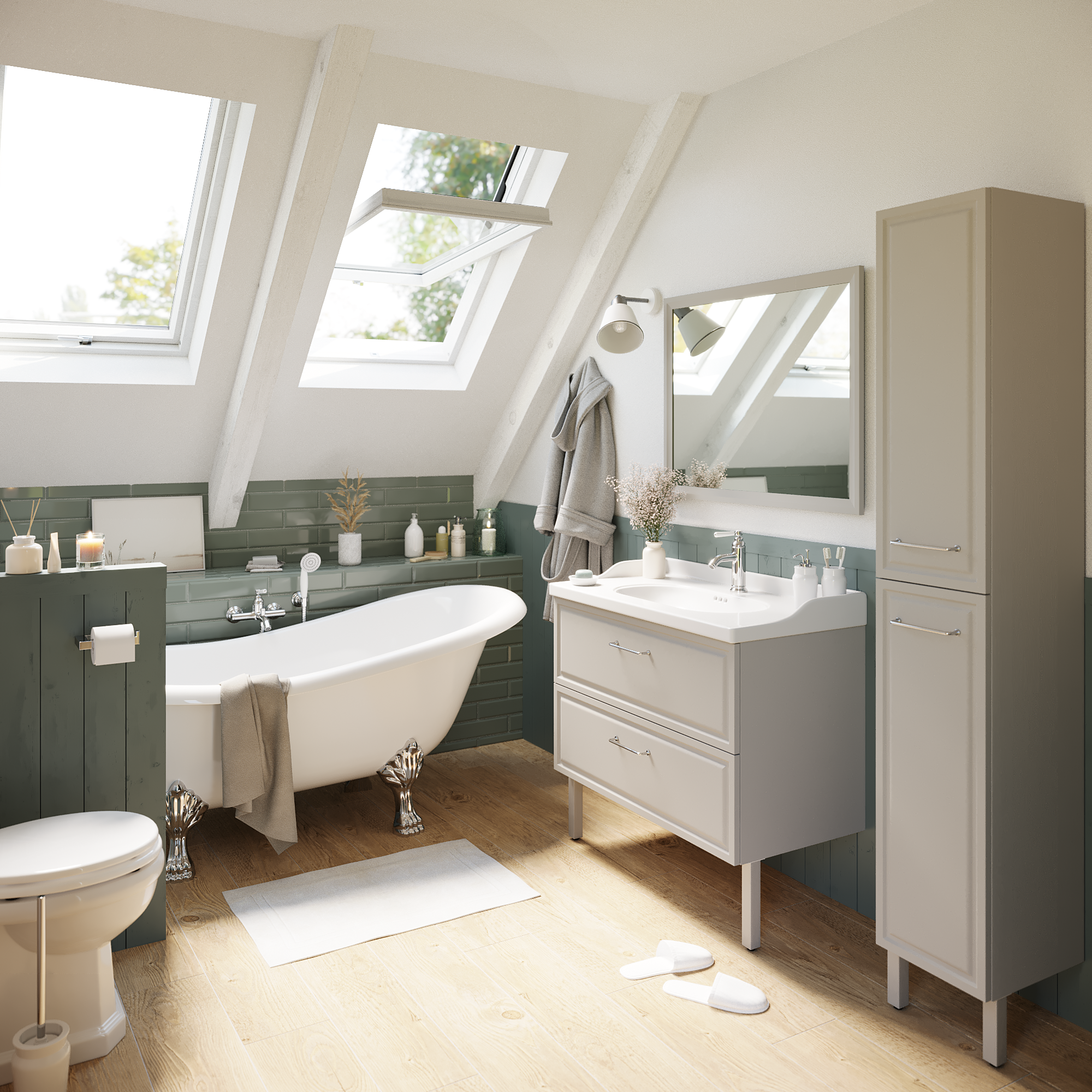 Mueble de baño con lavabo new charm gris mate 90x50 cm