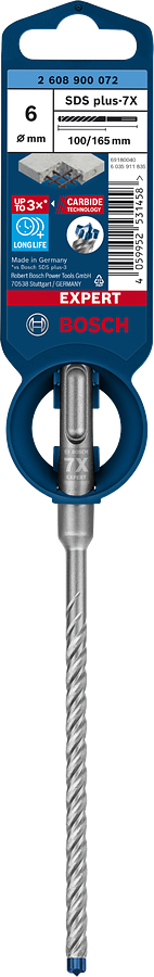 Broca para hormigón enganche SDS Plus ø 6 x L. 165 mm BOSCH Expert plus 7X - 3