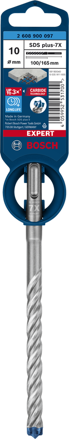 Broca para hormigón enganche sds plus ø 10 x l. 165 mm bosch expert plus 7x