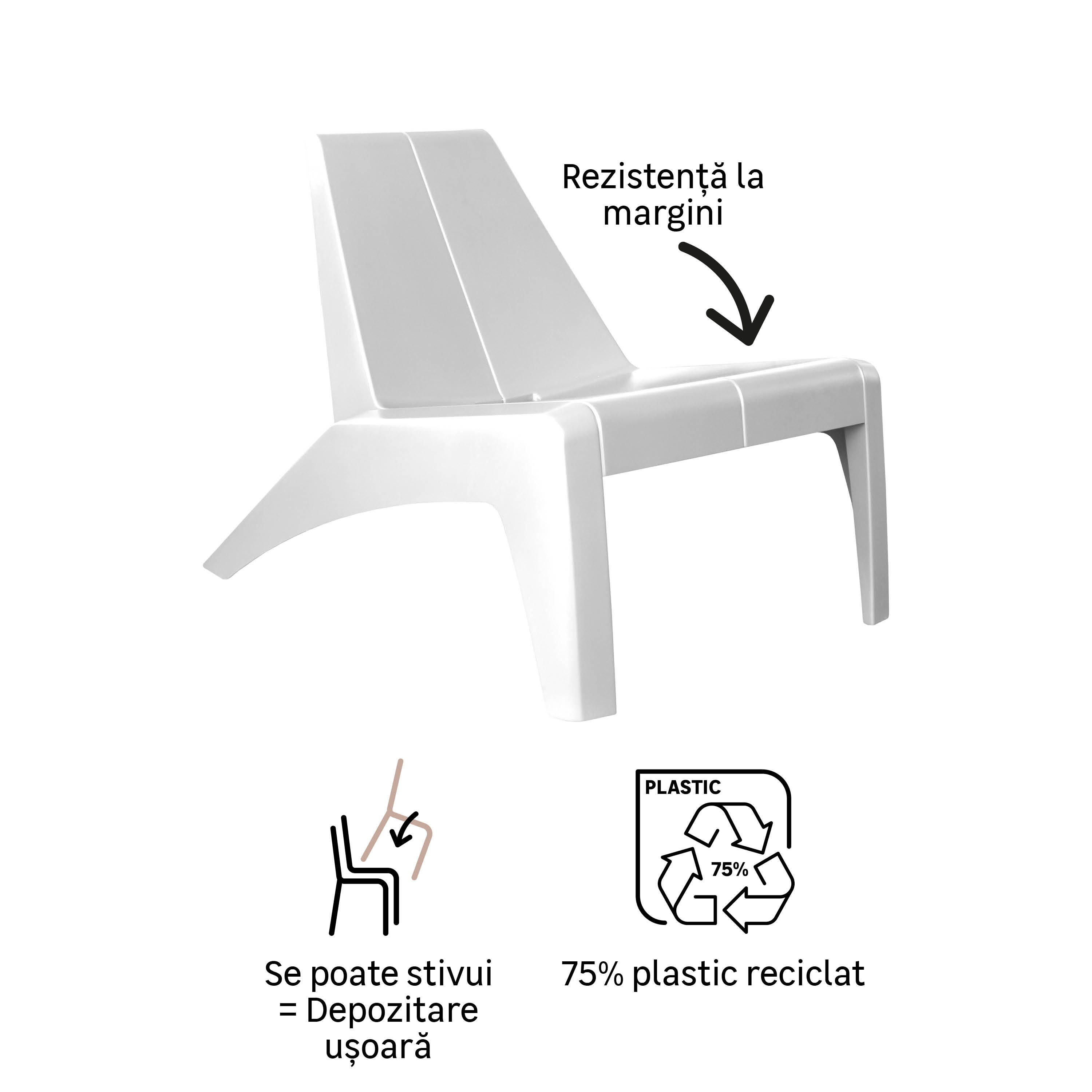 Cadeira de jardim relax branco Halius Naterial - 11