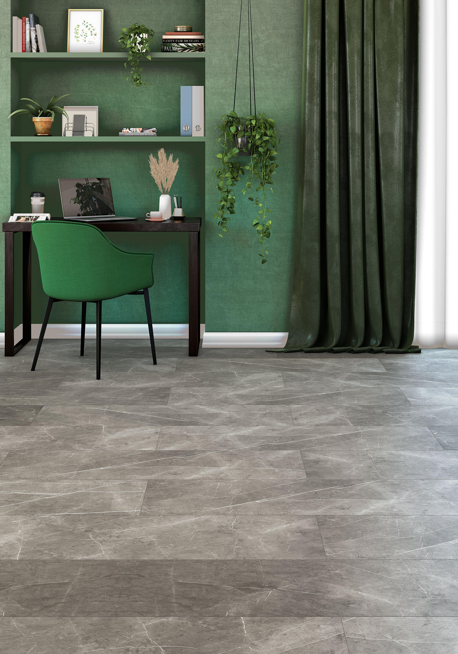 SPC da incollare per pavimento e rivestimento Magalan grigio Sp 3 mm CERAMIN 3.7 m² - 15