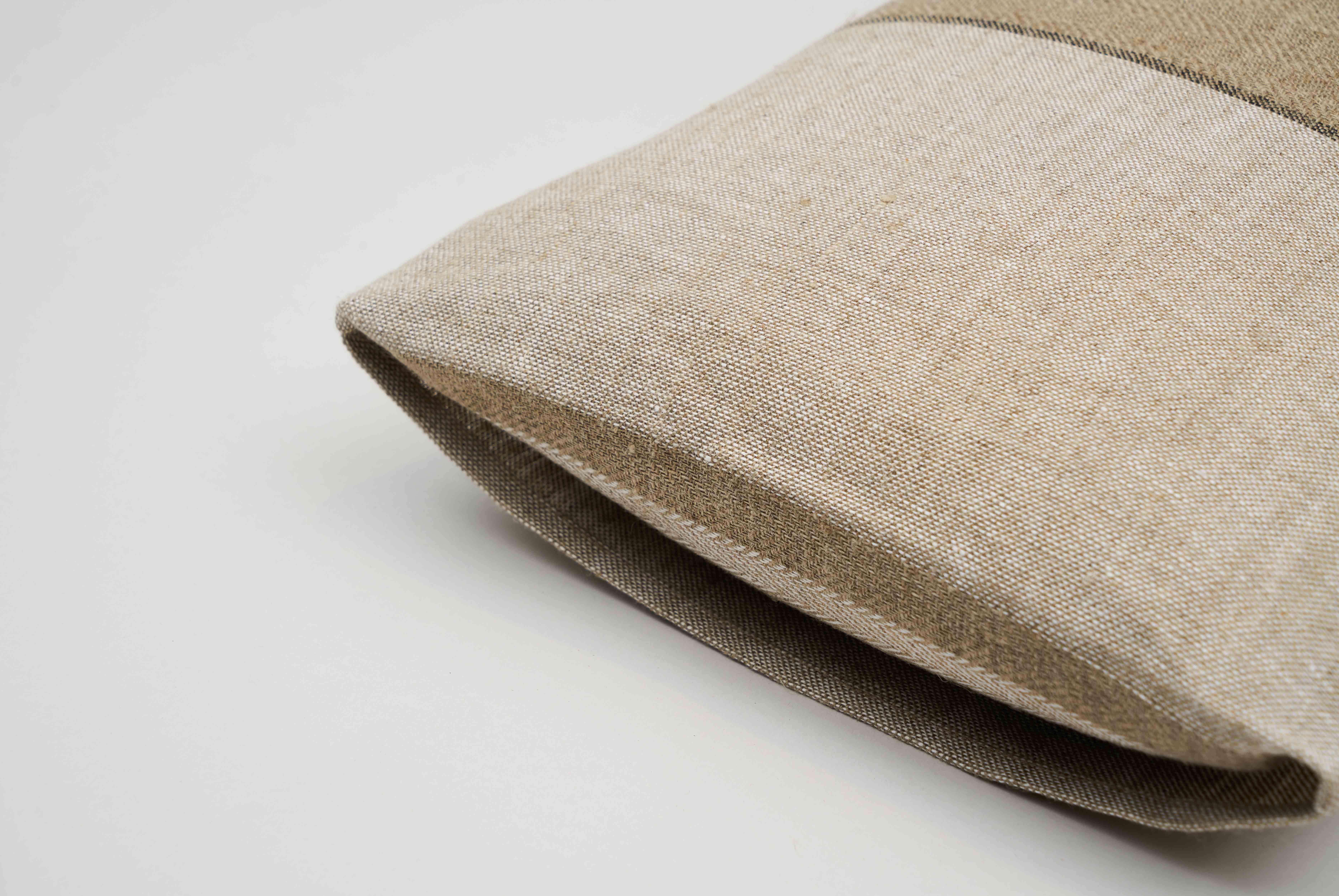 Funda de cojín rectangular Lille lino rayas natural y blanco INSPIRE 50 x 30 cm - 4