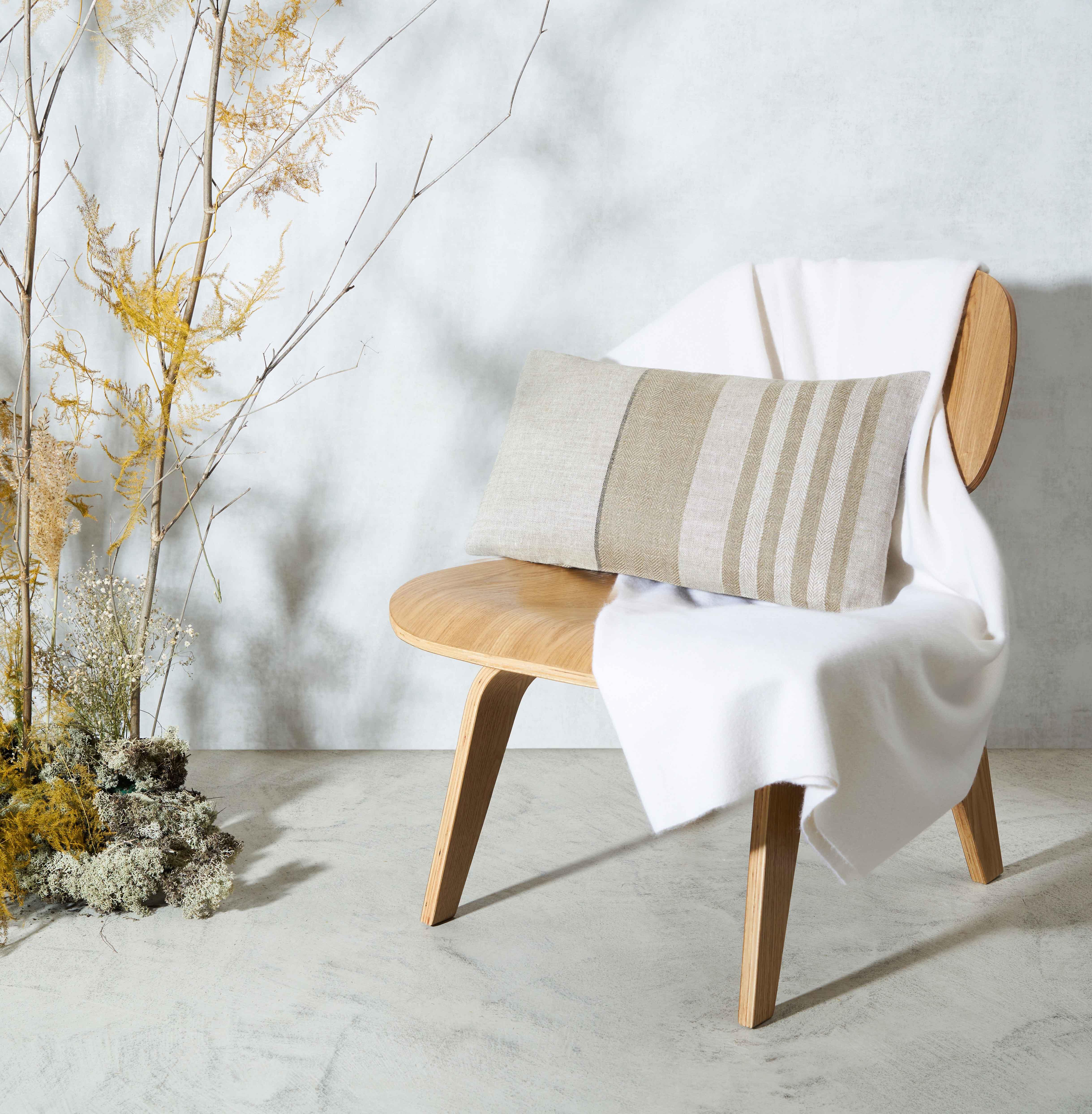 Funda de cojín rectangular Lille lino rayas natural y blanco INSPIRE 50 x 30 cm - 2