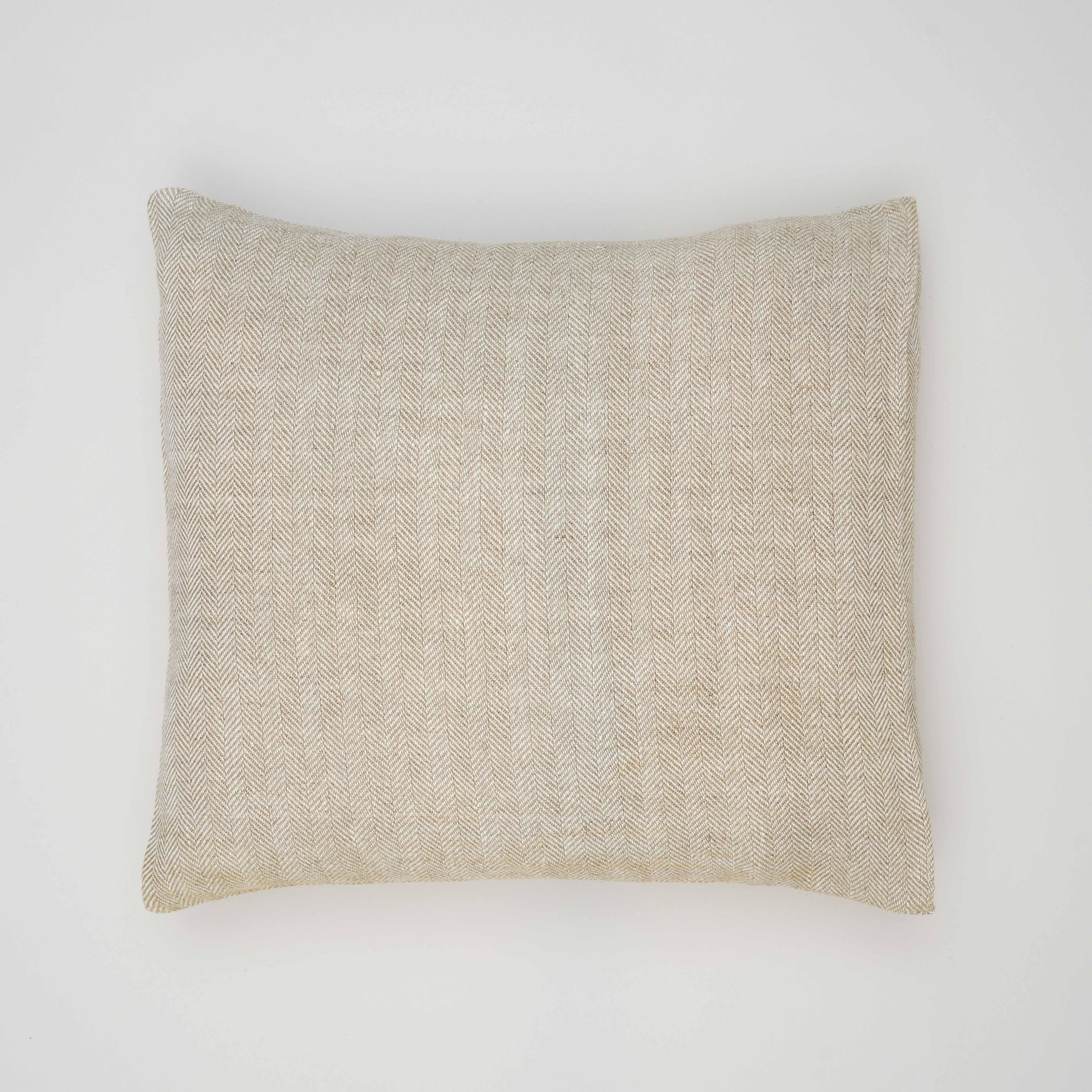 Funda de cojín gante inspire lino natural y blanco 45 x 45 cm