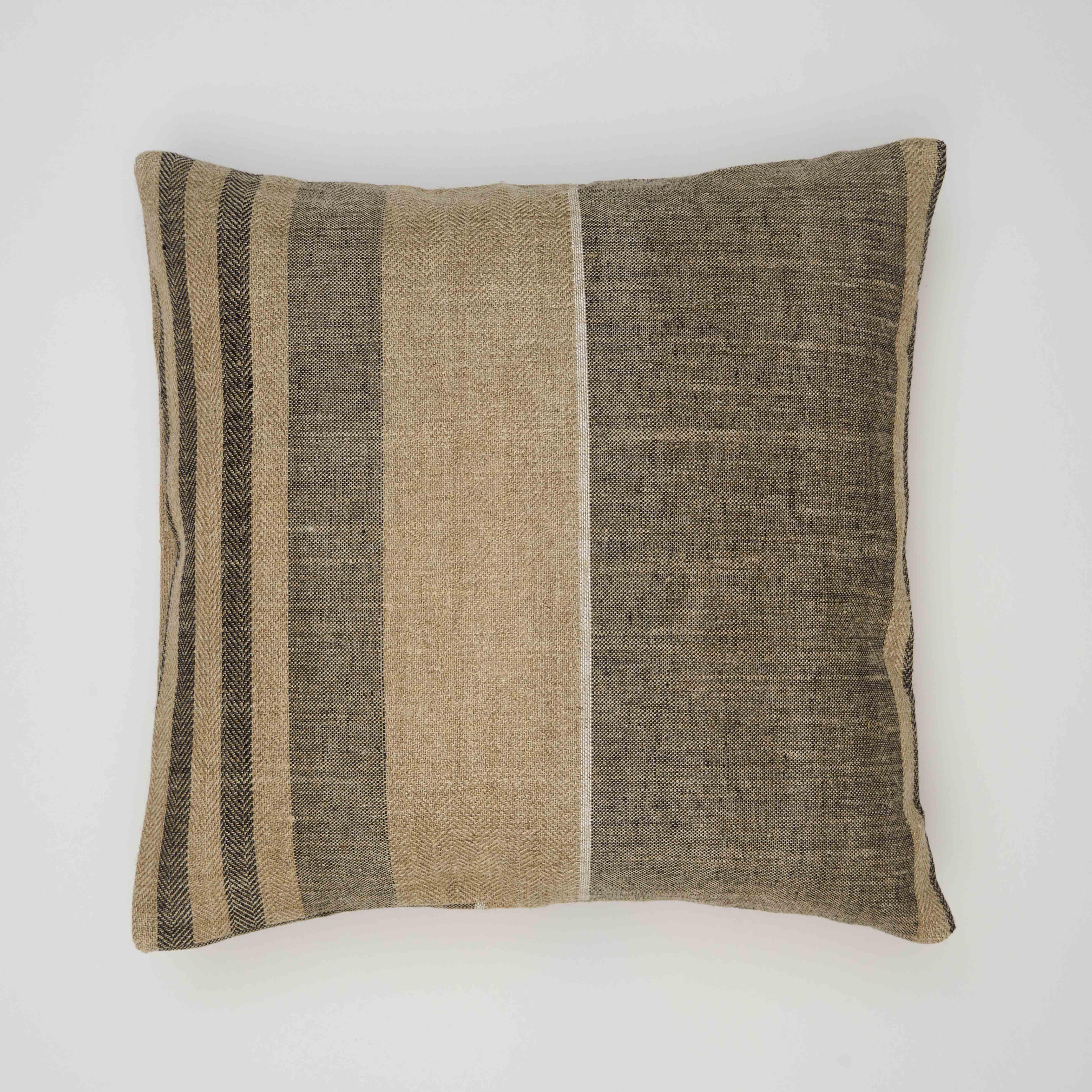 Funda de cojín lille inspire lino natural y negro 45 x 45 cm