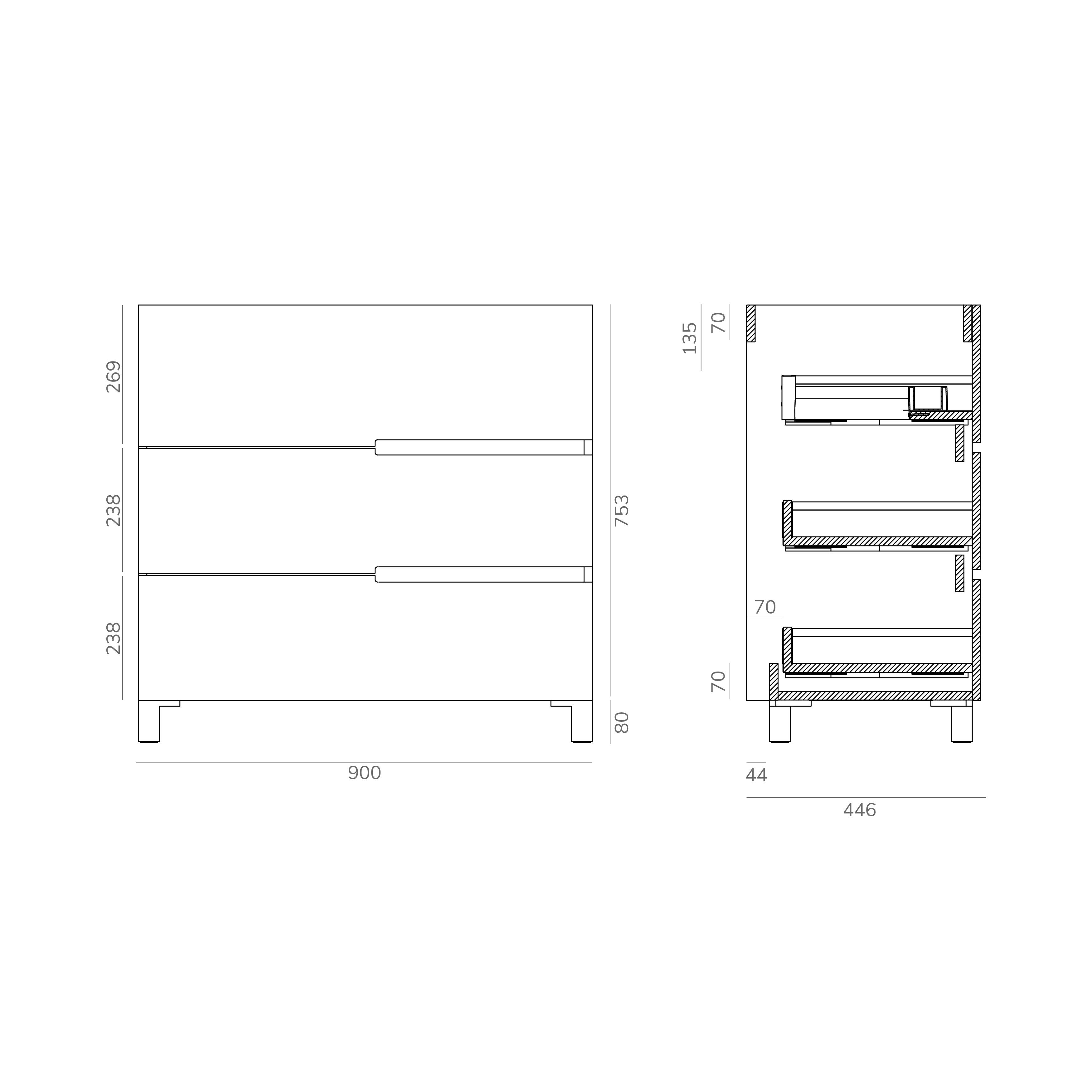 Mueble de baño Alda olmo 90x46 cm (lavabo no incluido) - 8