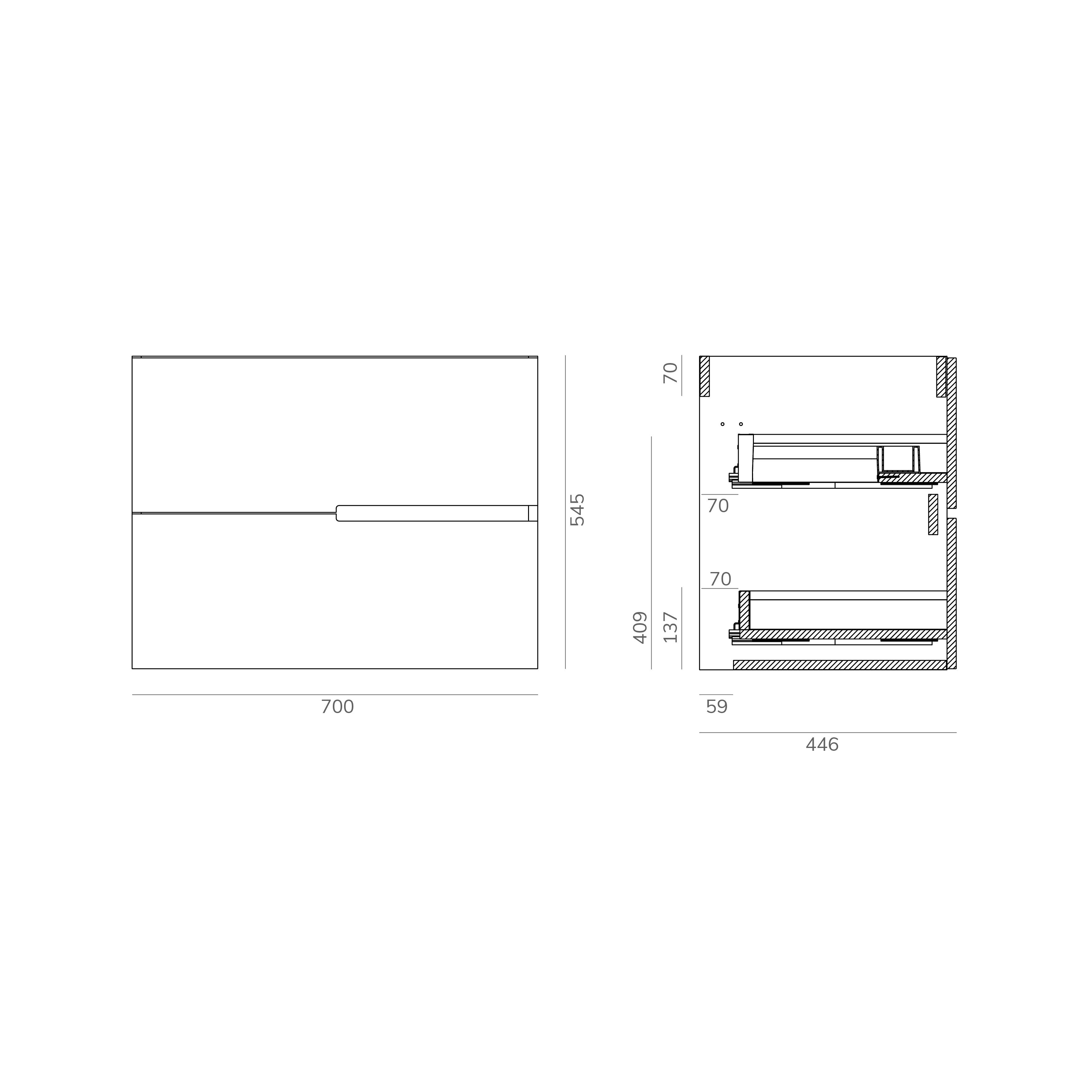 Mueble de baño Alda olmo 70x46 cm (lavabo no incluido) - 7