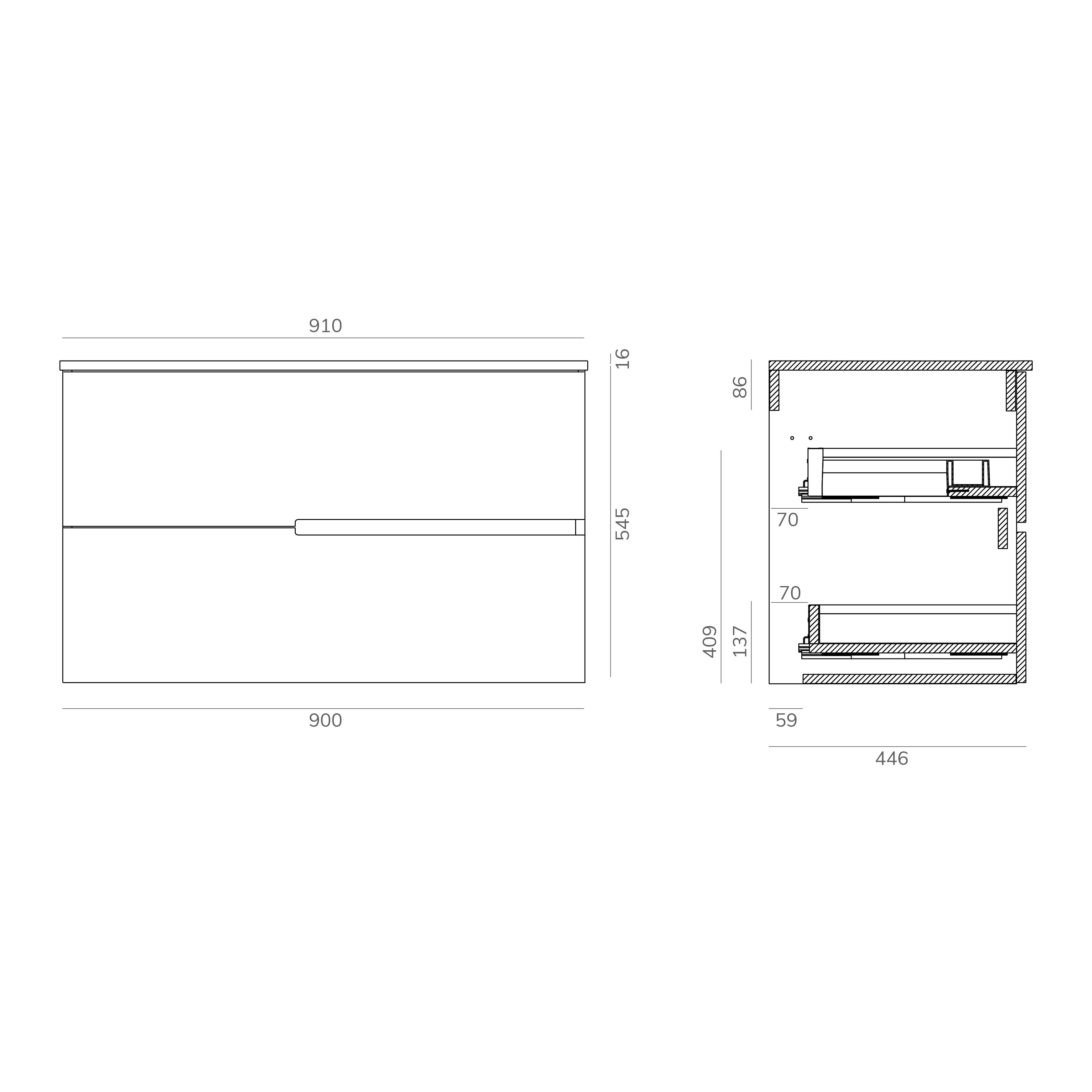 Mueble de baño Alda Top olmo 90x46 cm (lavabo no incluido) - 8