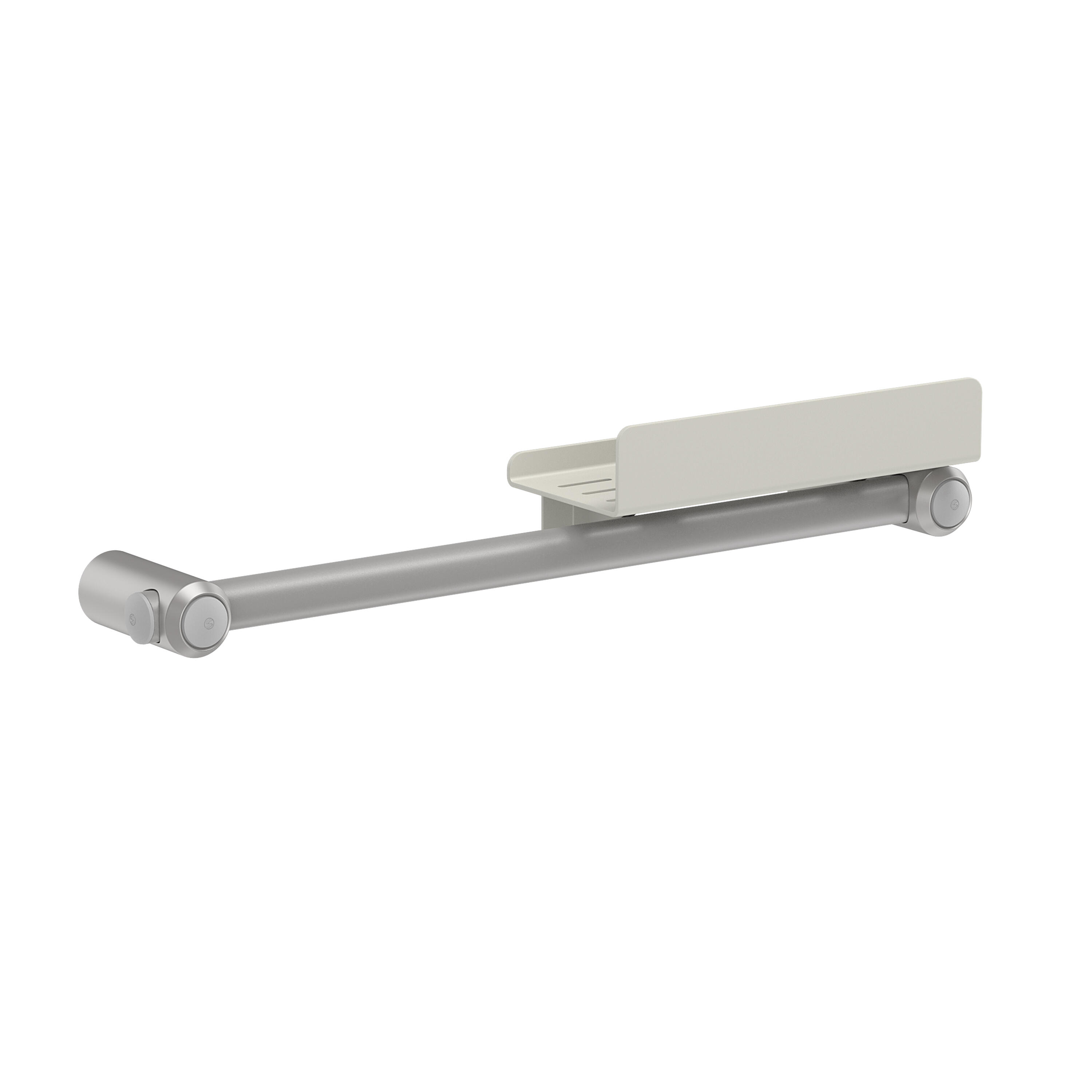 Asidero de baño gocare 61.2x4.5x cm gris y repisa gris