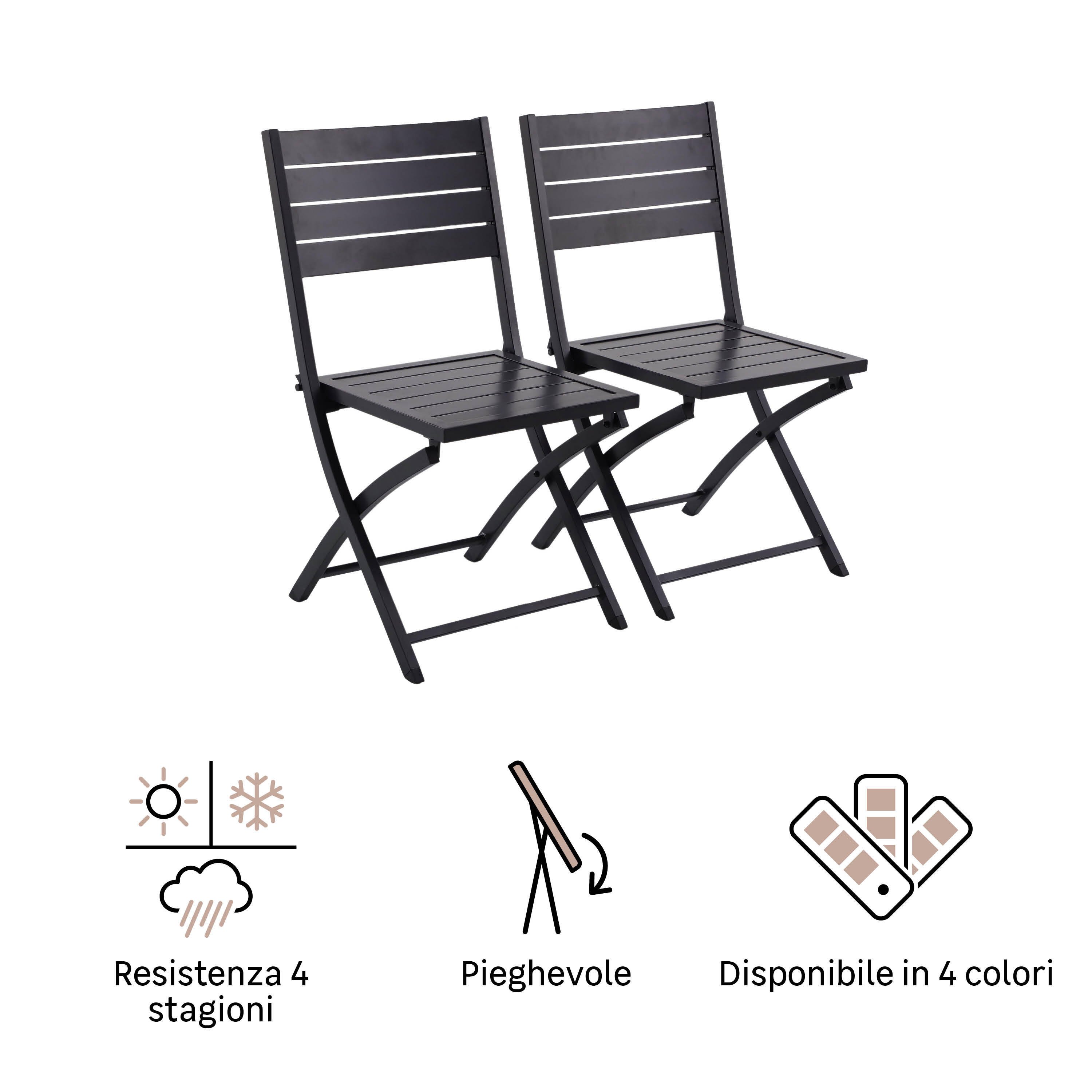 2 cadeiras de alumínio NATERIAL XARA II ORIGAMI ANTRACITE - 13