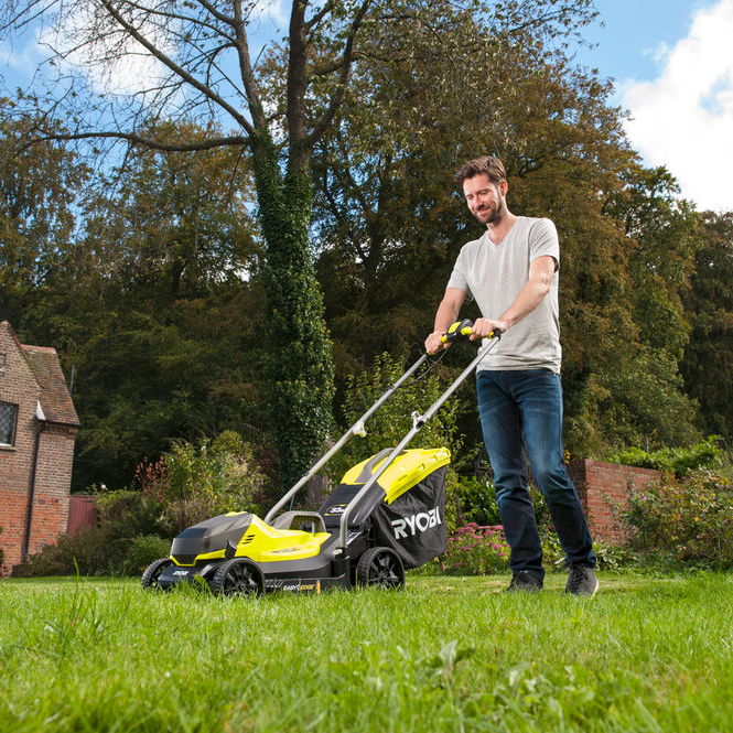 Pack tondeuse+coupe-bordure RYOBI One+ RLM18X33B40, 18V, l.33cm, 1 bat 4Ah - 6