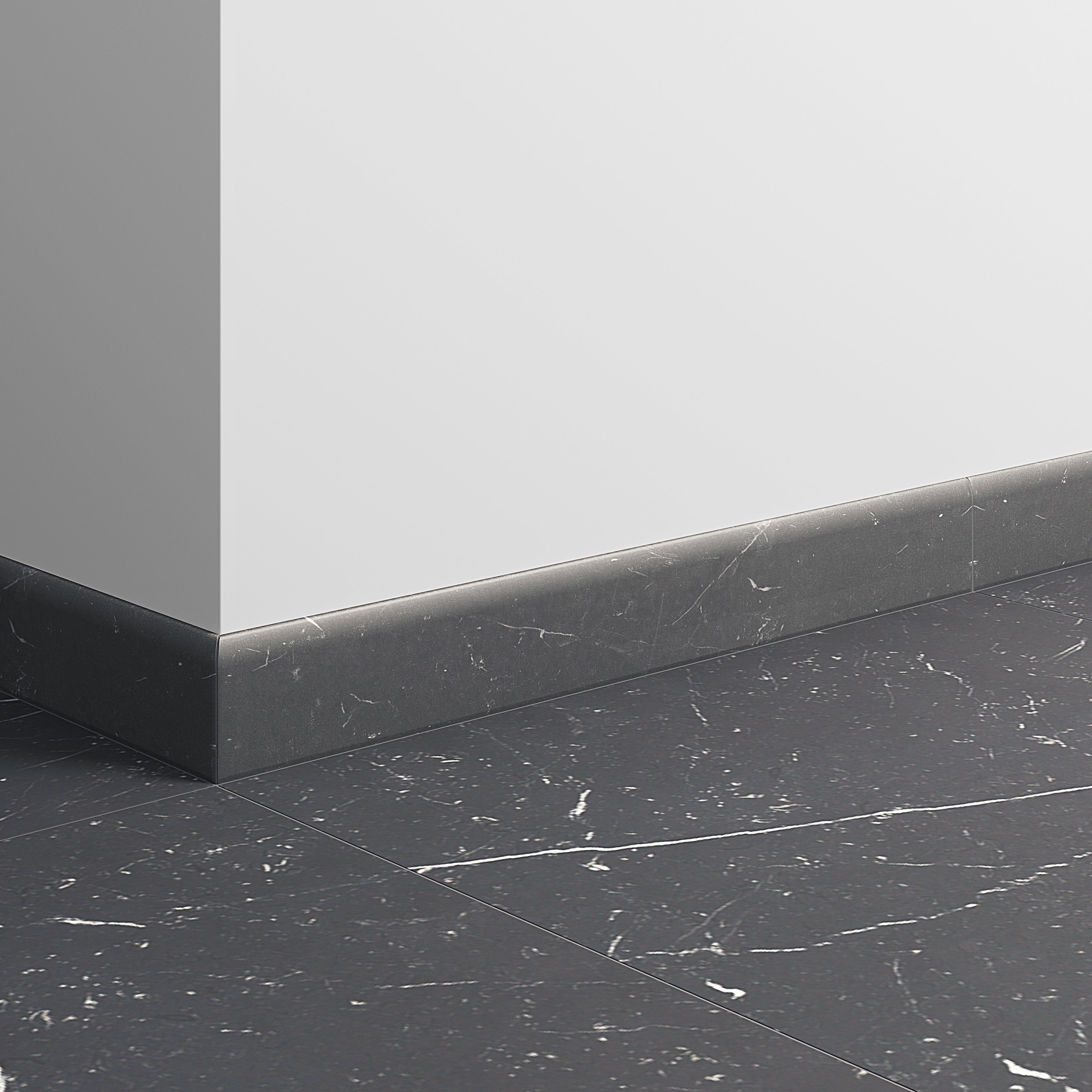 Lot de 2 plinthes Marbre noir mat n°74, Ht.  x L. 60 cm, Ep.8 mm - 2