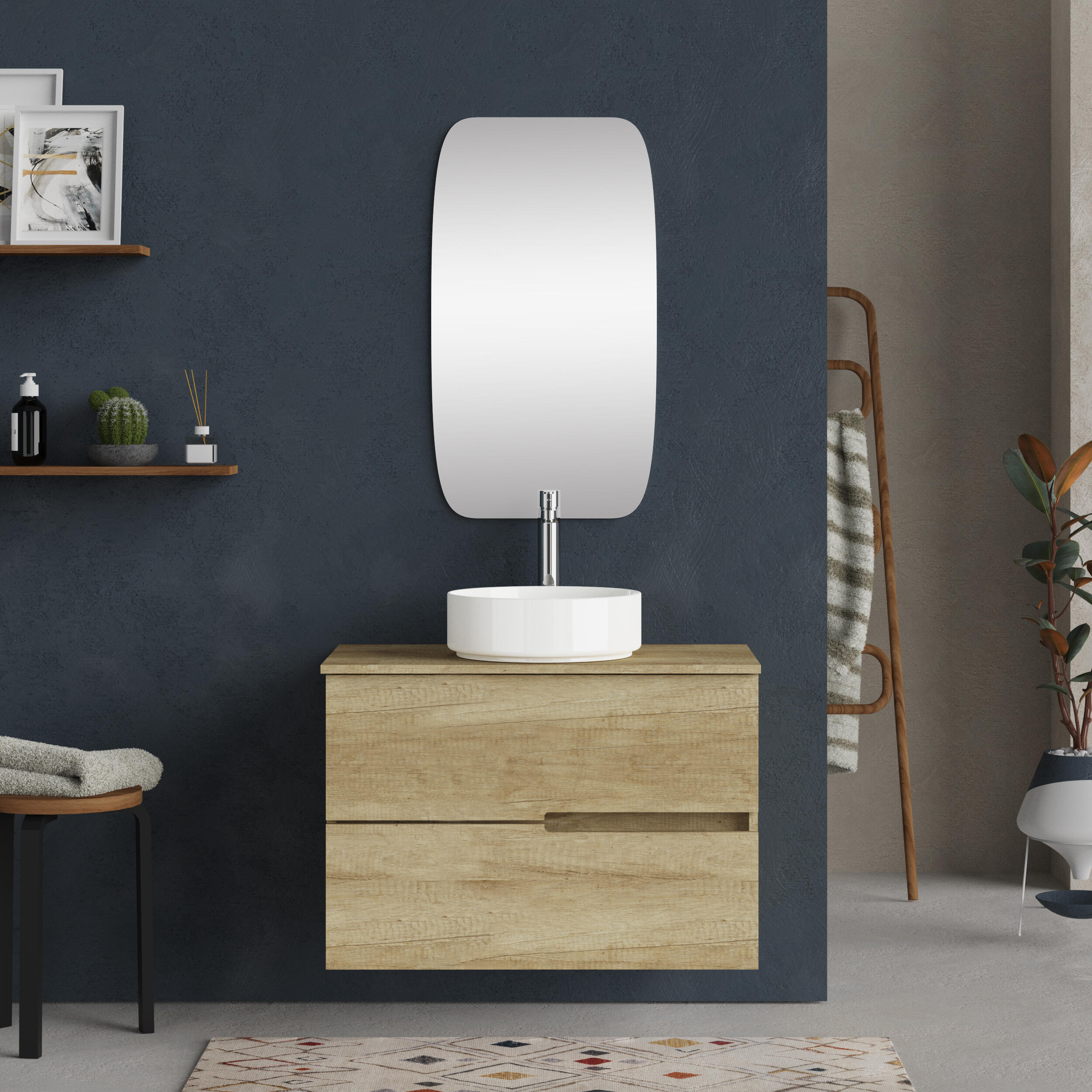 Mueble de baño Alda Top olmo 90x46 cm (lavabo no incluido) - 4