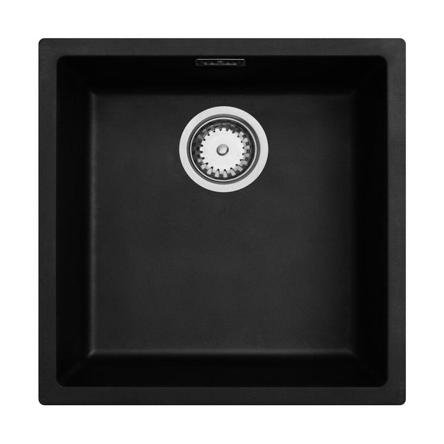 Evier en résine 1 bac 45 x 45 cm vidage inclus One noir