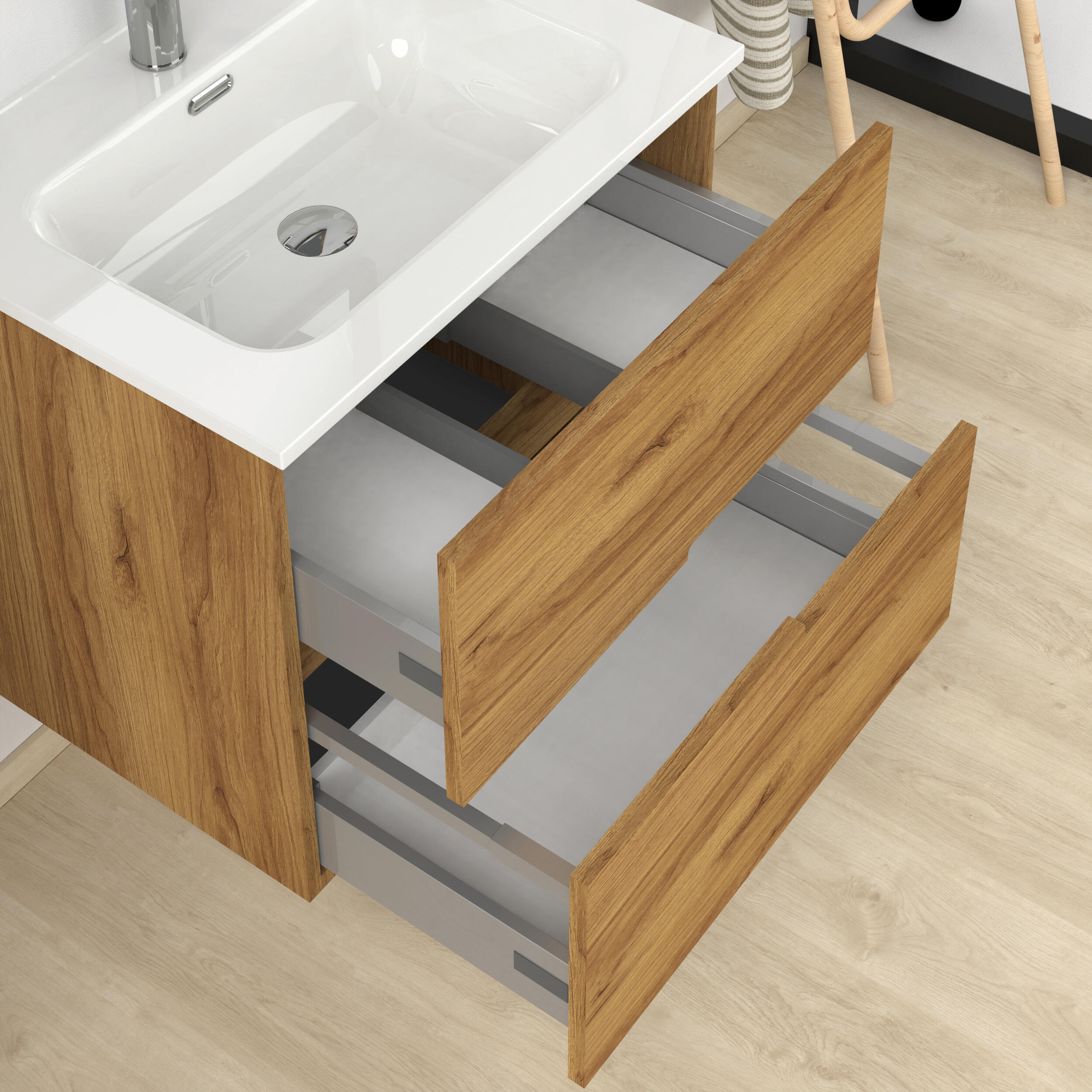 Mueble de baño Alda olmo 70x46 cm (lavabo no incluido) - 5