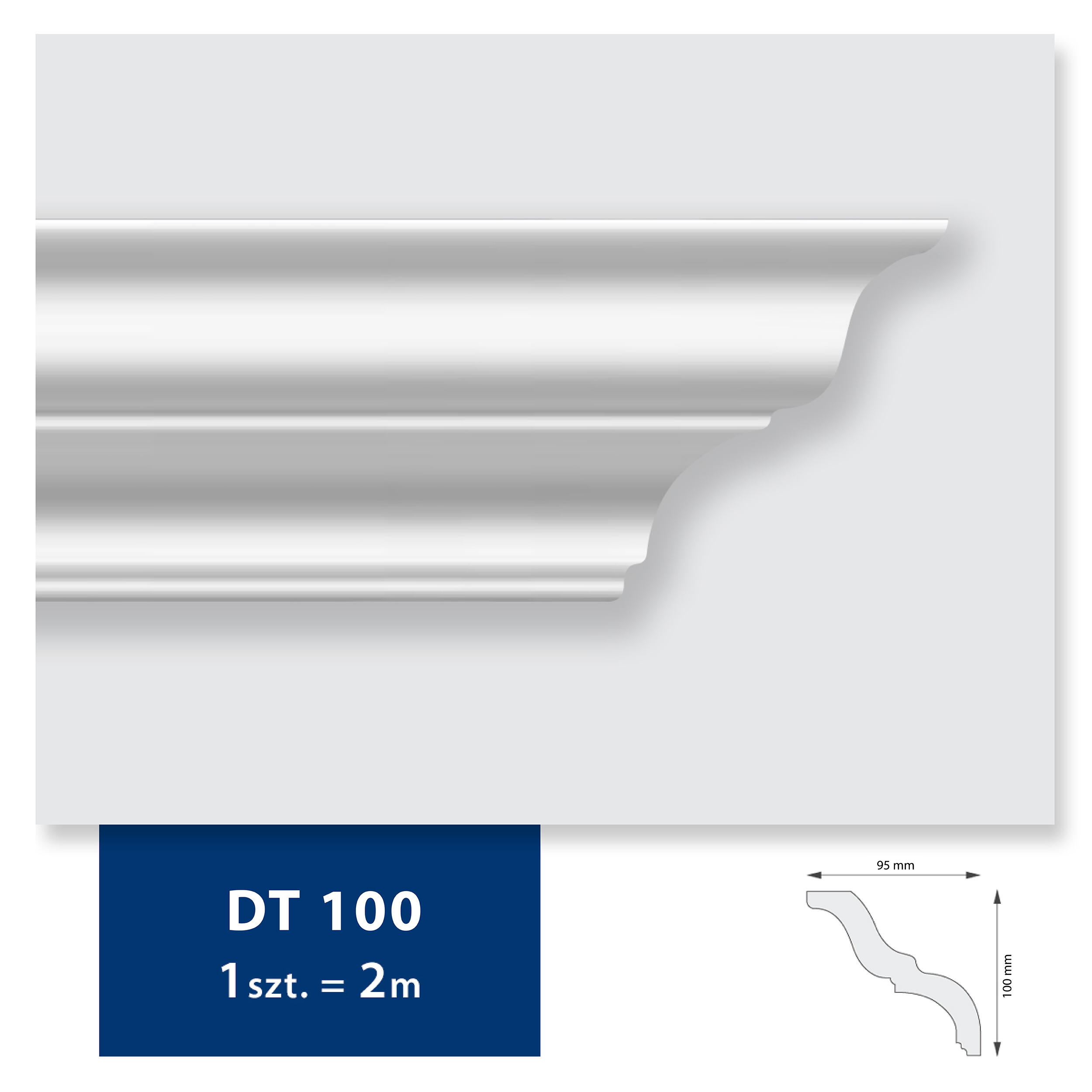 Listwa przysufitowa DT100 z polistyrenu 10 x 200 cm DMS - 4