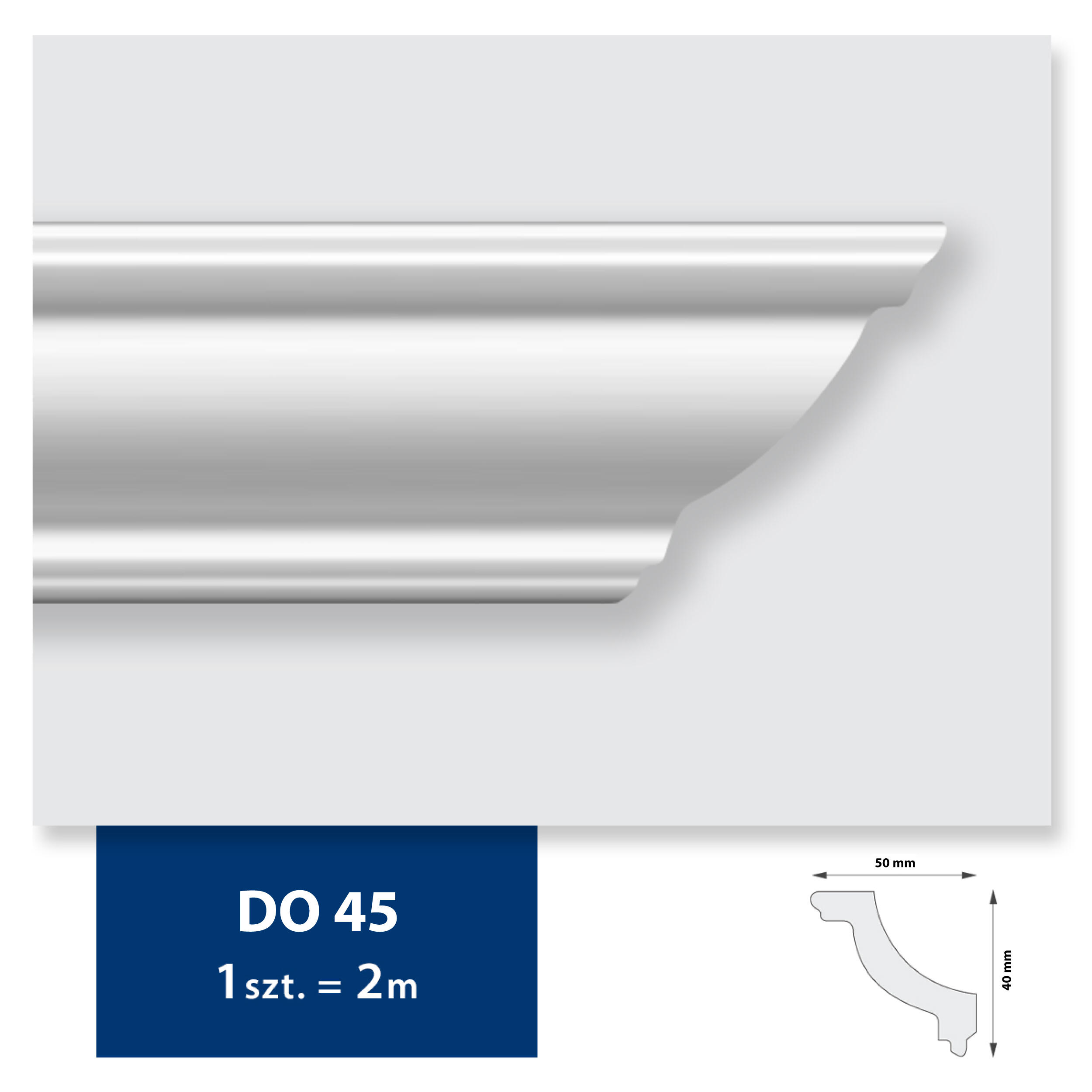 Listwa przysufitowa DO45 z polistyrenu 4 x 200 cm DMS - 4