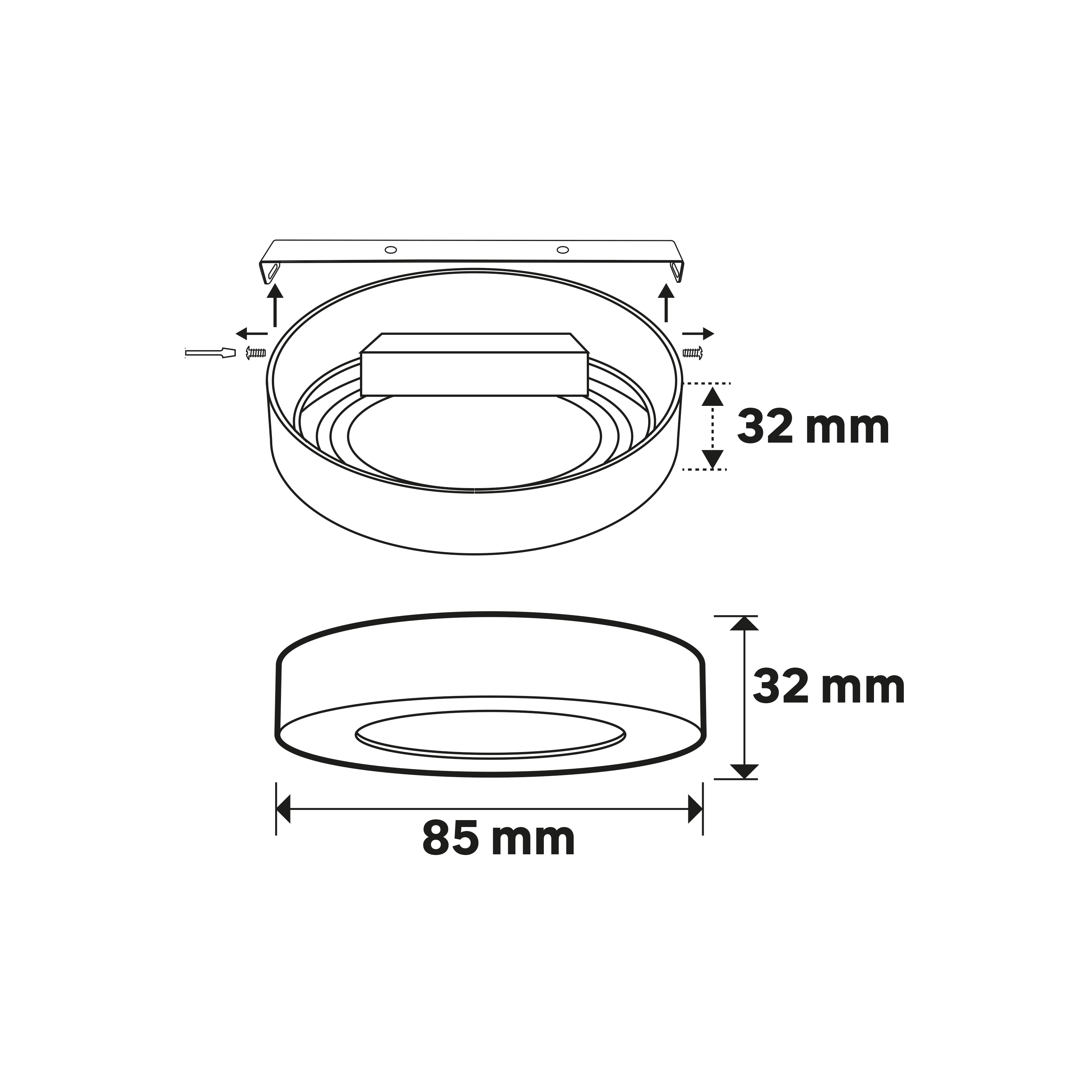 Downlight LED de superficie INSPIRE PP blanco redondo ø8.5 cm 370 lm 3 W 4000K CRI 89-80 luz natural y fiel IP20 - Foco LED de superficie para techos - 2