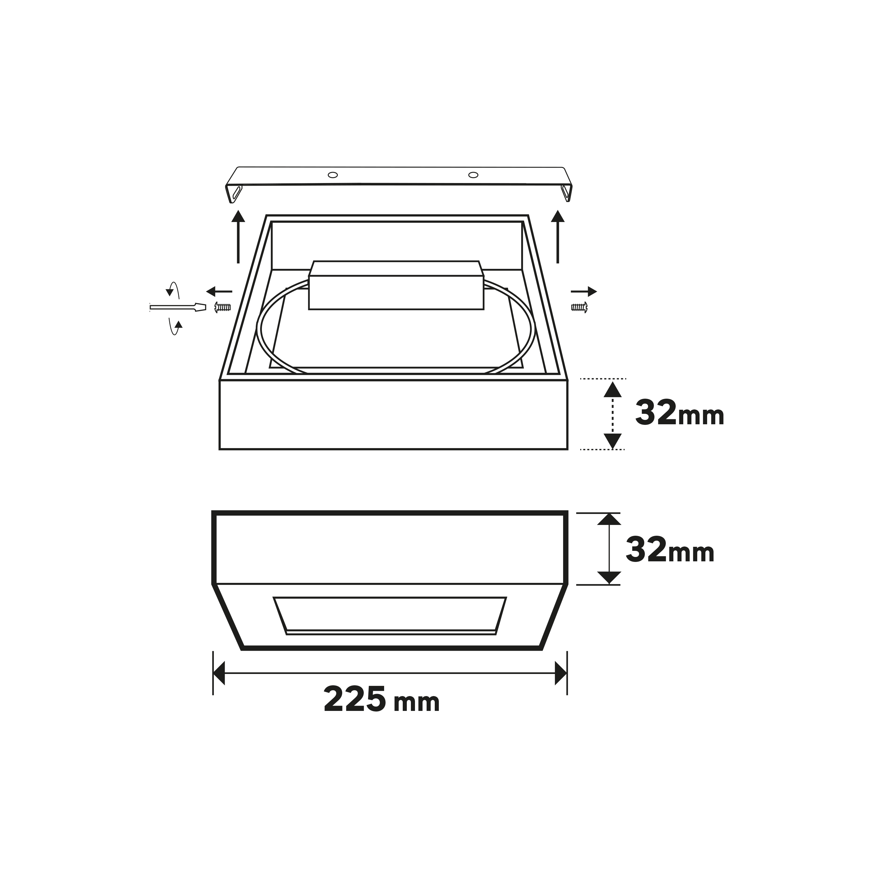Downlight LED de superficie INSPIRE PP blanco cuadrado 2600 lm 18 W 4000K CRI 89-80 luz natural y fiel IP20 - Foco LED de superficie para techos - 4