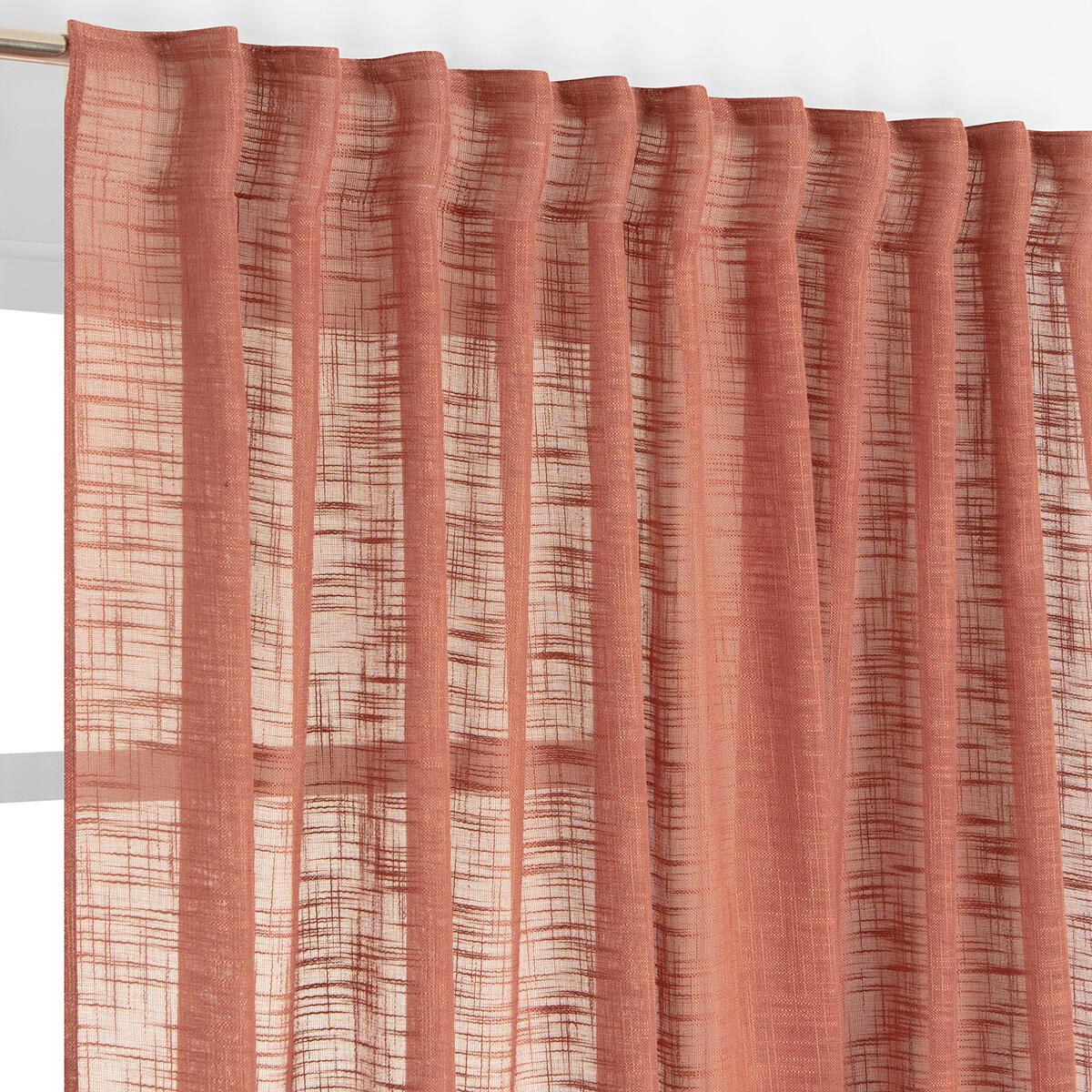 Cortinado fita e/ou presilha Arden 200x280cm vermelho terra - 5