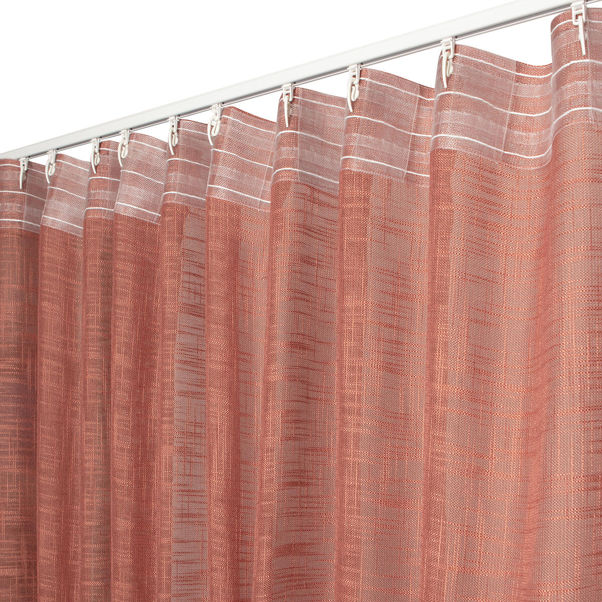 Cortinado fita e/ou presilha Arden 200x280cm vermelho terra - 12