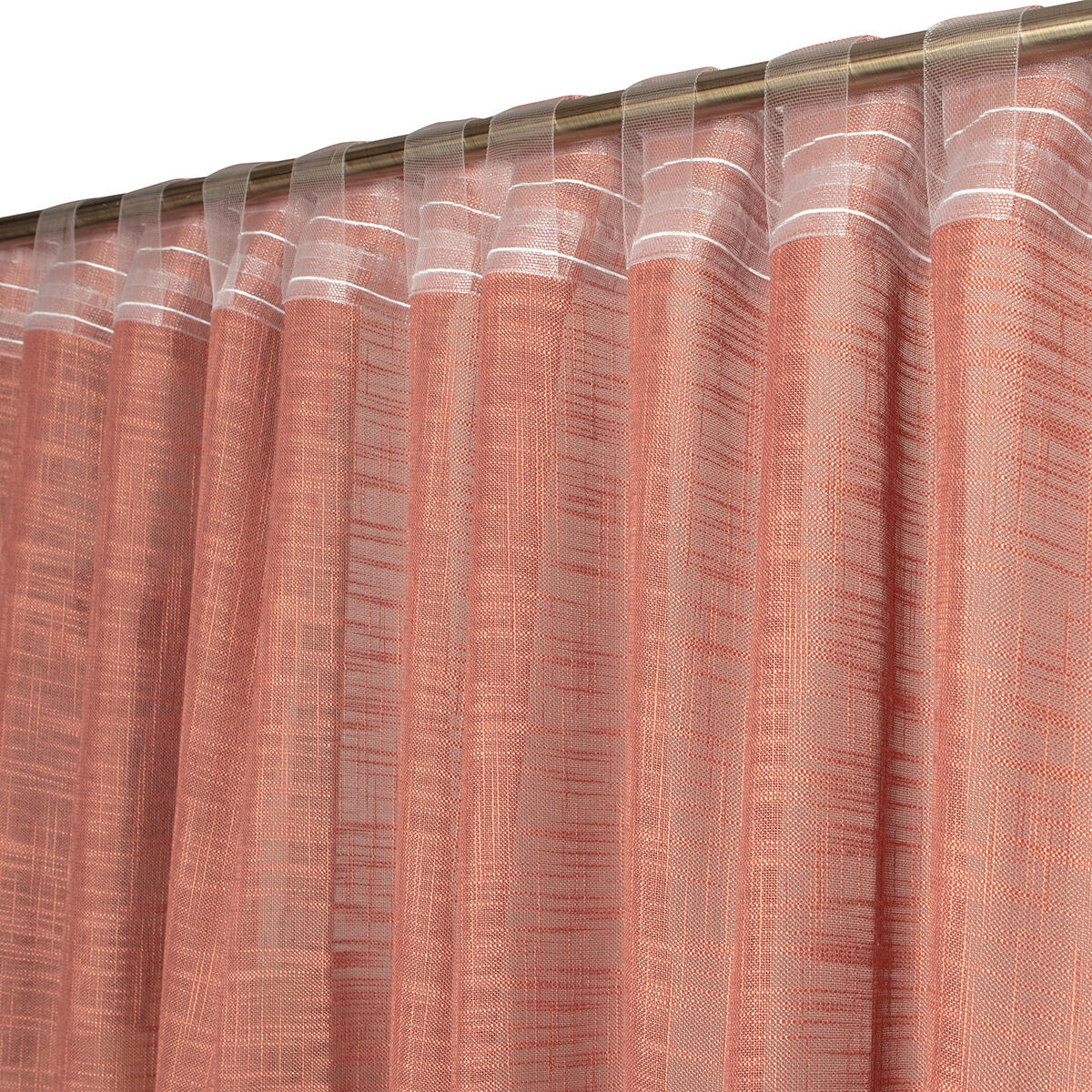 Cortinado fita e/ou presilha Arden 200x280cm vermelho terra - 13