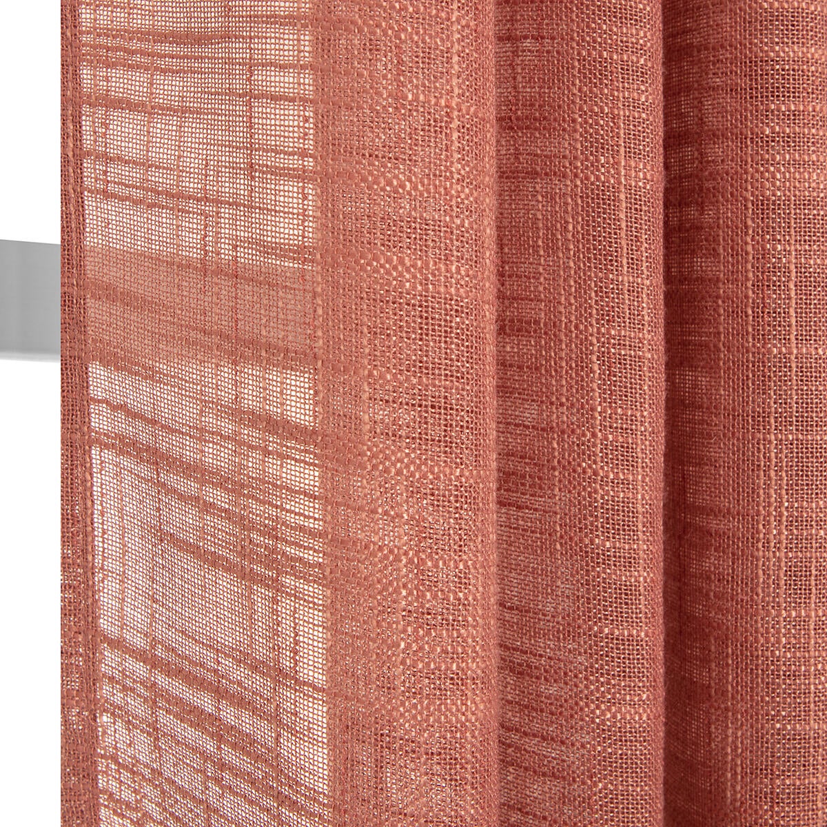 Cortinado fita e/ou presilha Arden 200x280cm vermelho terra - 16