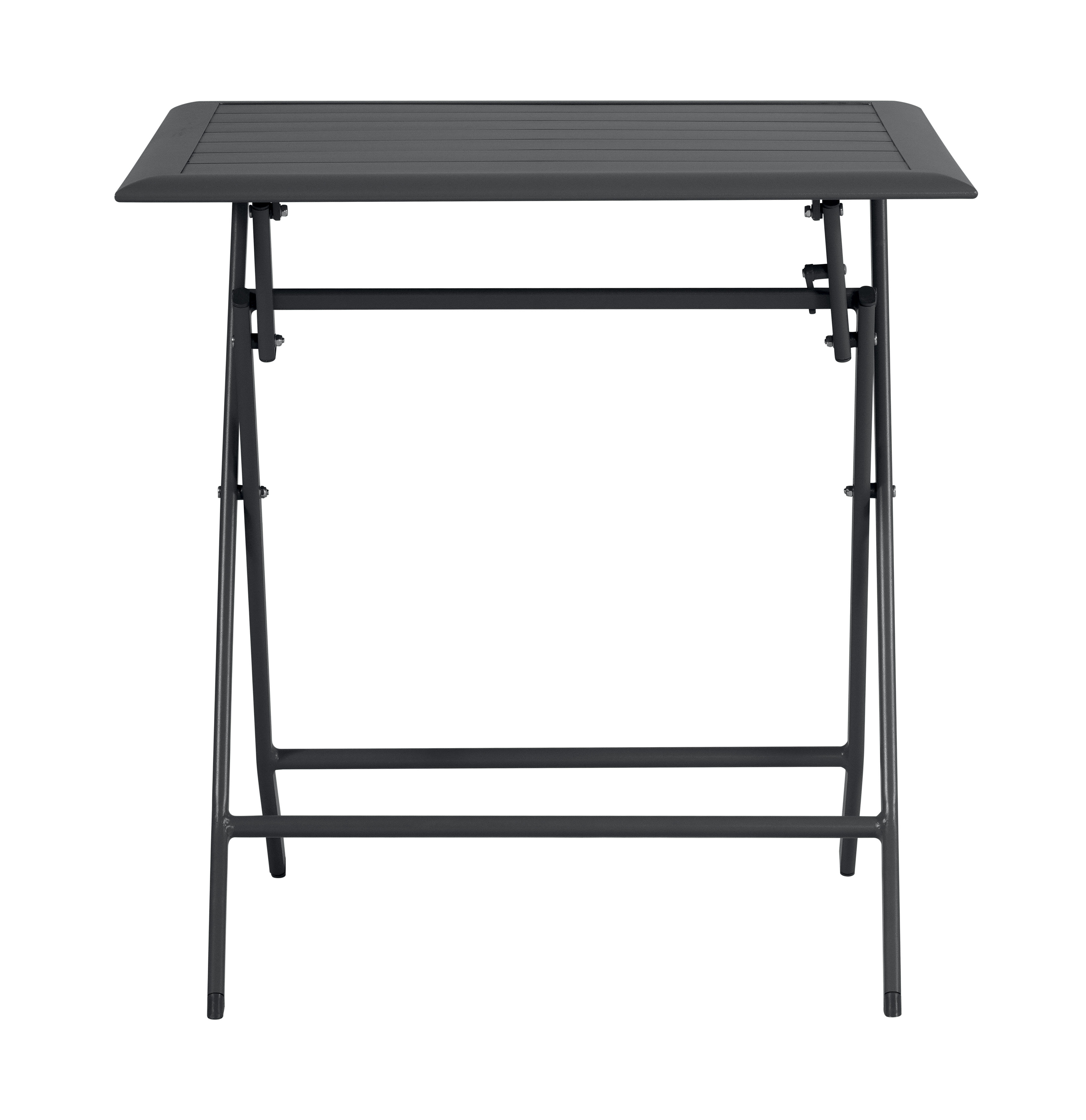 Tavolo da pranzo per giardino struttura e superficie in alluminio per 2 persone 60x60cm - 3