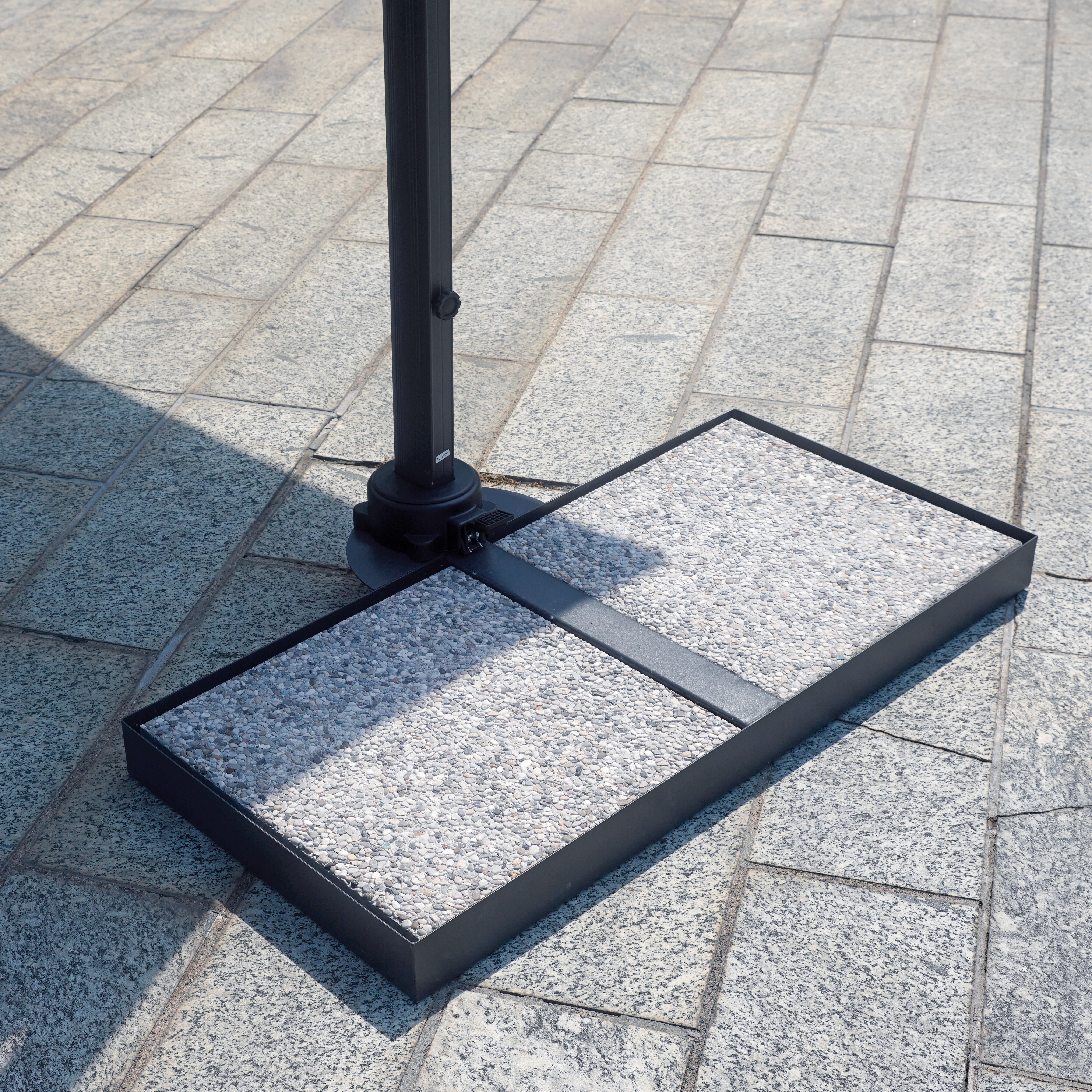 Ombrellone a palo laterale antracite M 01G con telo quadrato ecru L 300 x P 300 x H 274 cm - 2