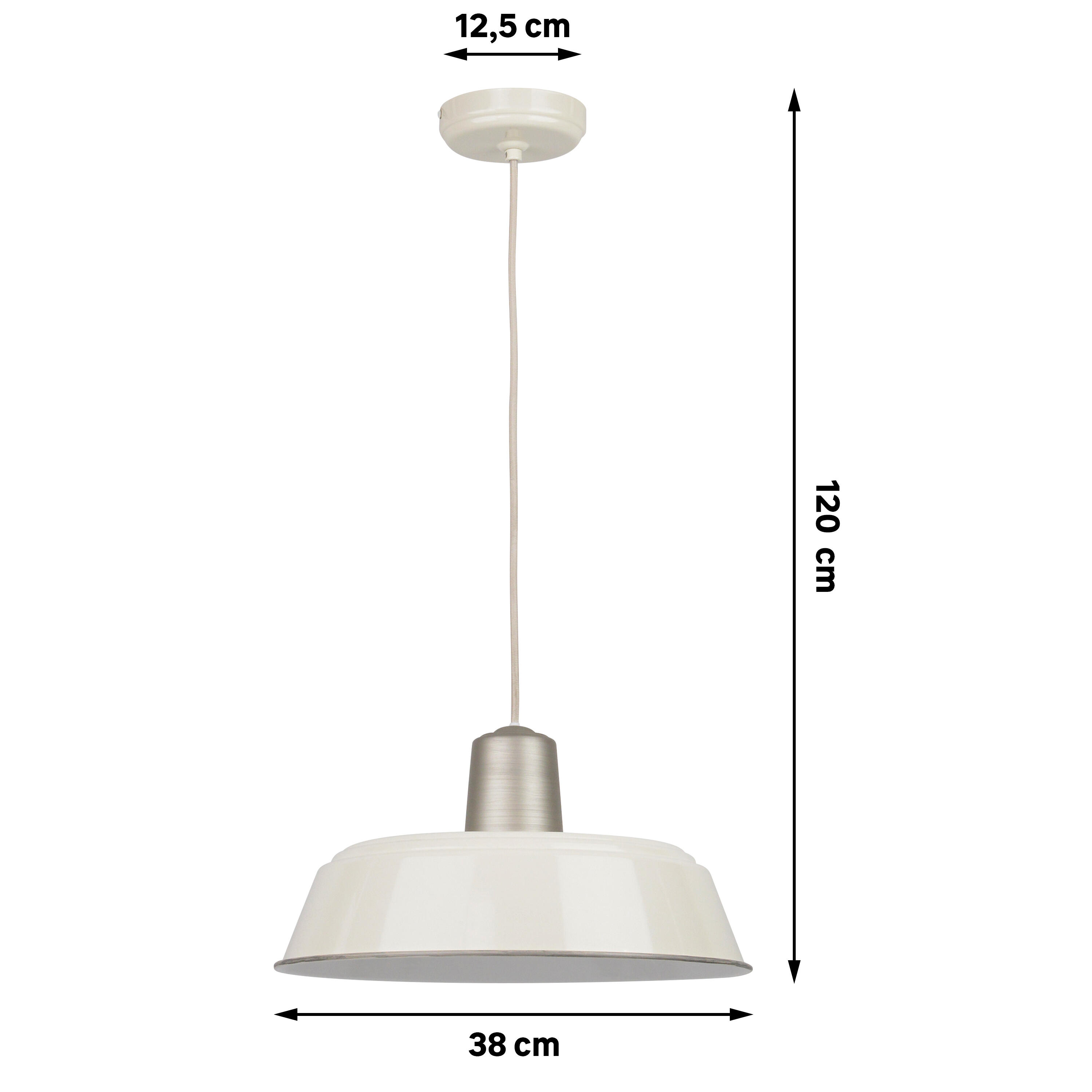 Lampadario Country charm Milky beige paralume beige E27 Ø38cm INSPIRE - 17