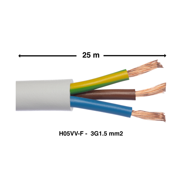 Cabo H05VV-F 3G1,5mm² Lexman 25m branco